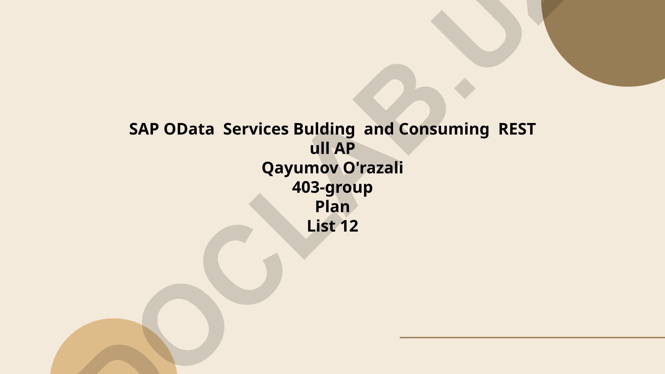 SAP OData Services Building and Consuming RESTful APIs