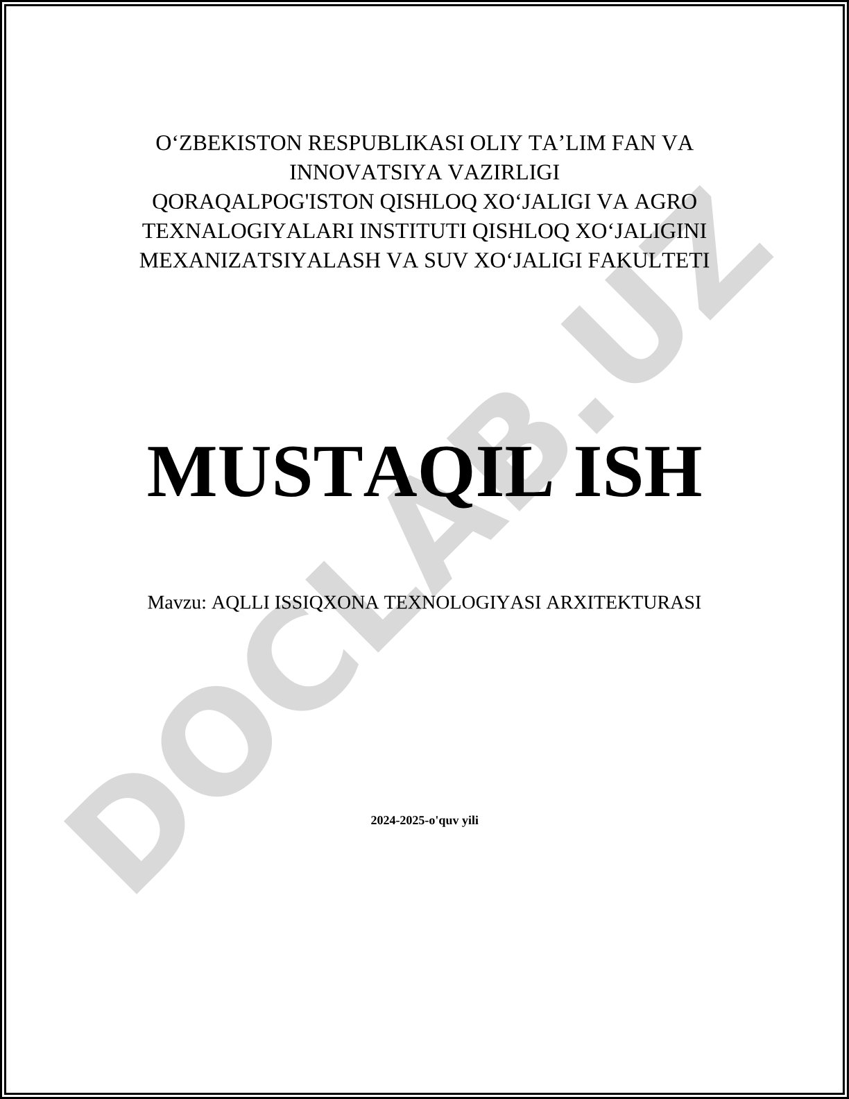 Aqlli issiqxona texnologiyasi arxitekturasi