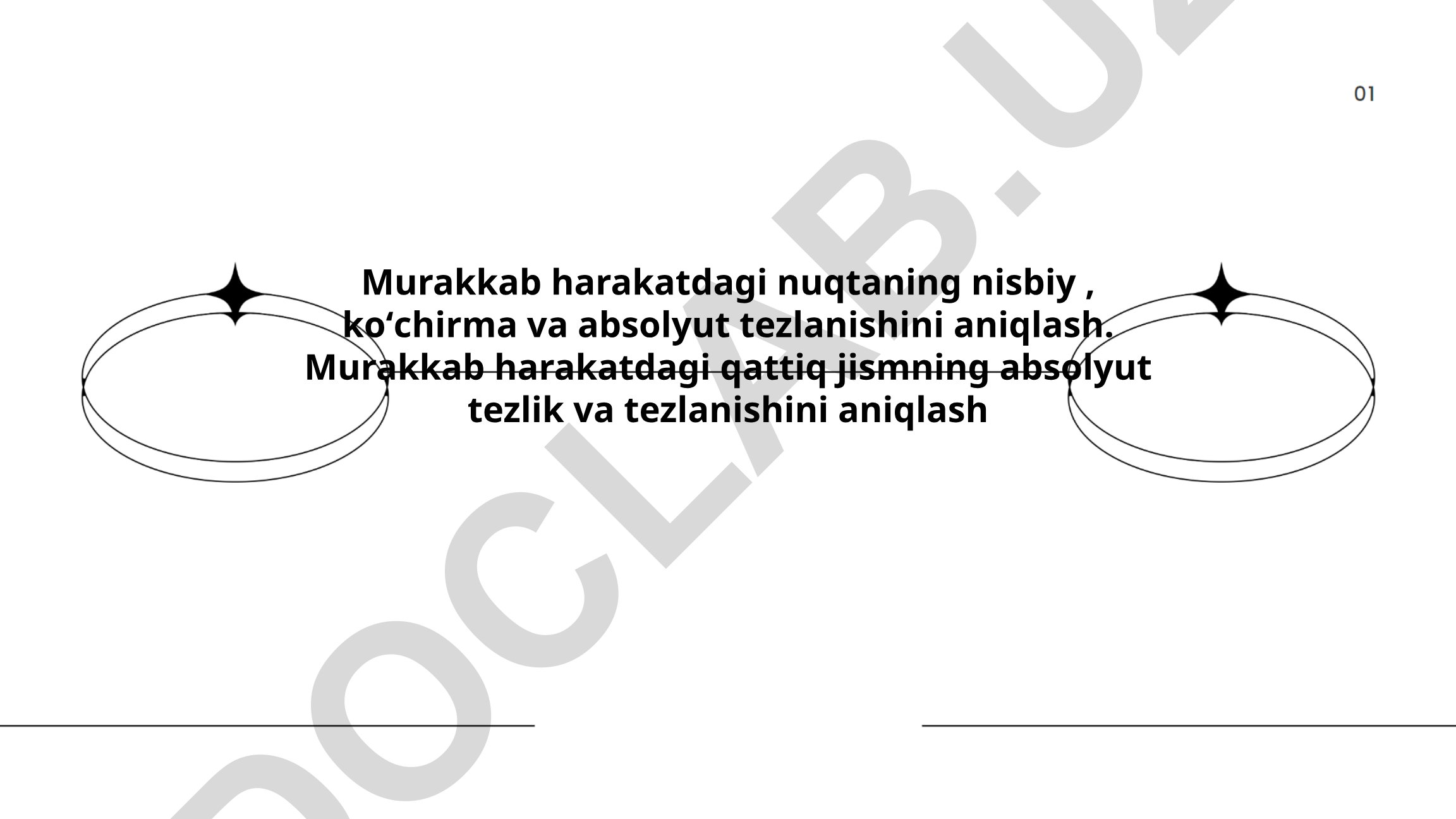 Murakkab harakatdagi nuqta va qattiq jismning tezlanishini aniqlash