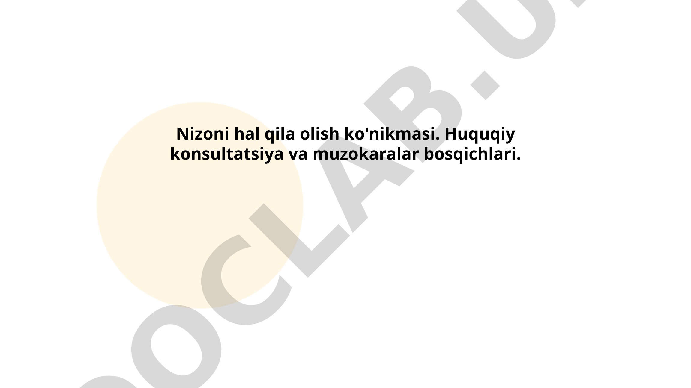 Nizoni hal qilishda asosiy tamoyillar va muzokara jarayonlari