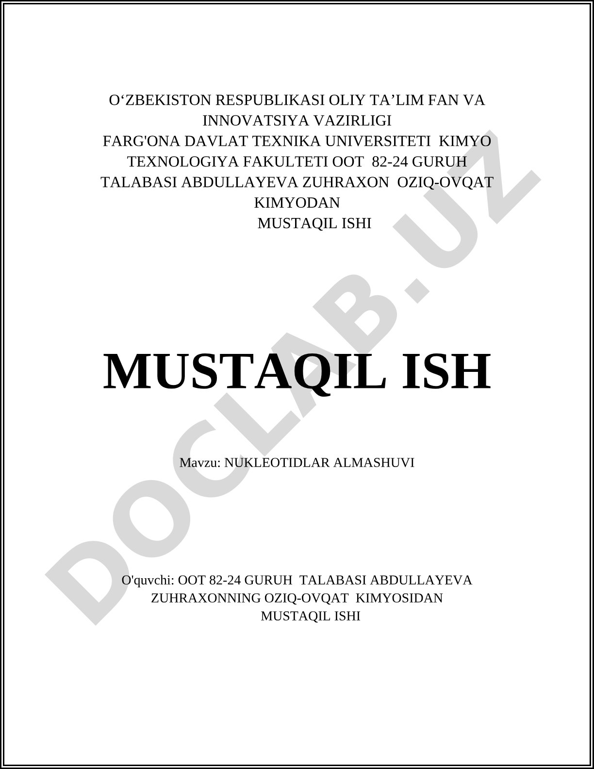 Nukleotidlar almashinuvi