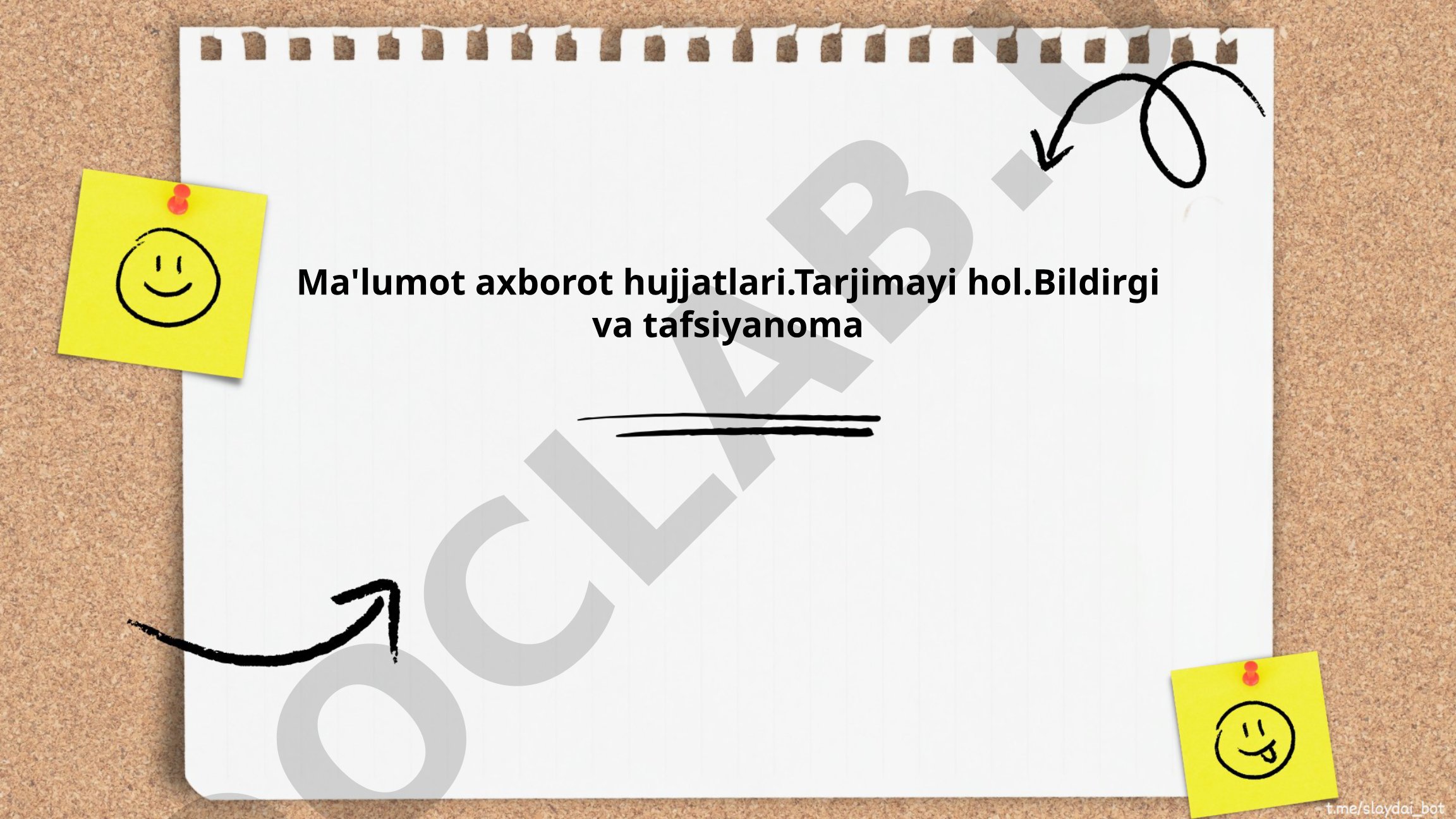 Ma'lumot axborot hujjatlari: Tarjimayi hol, bildirgi va tafsiyanoma