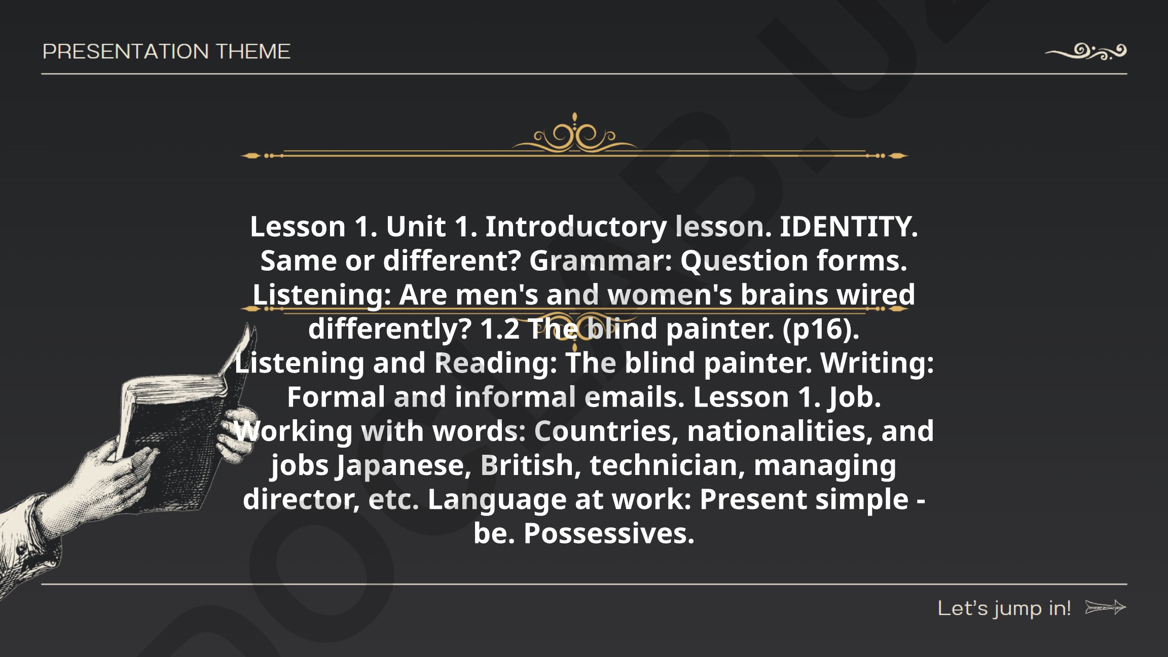 Identity and Jobs Introductory English Lesson
