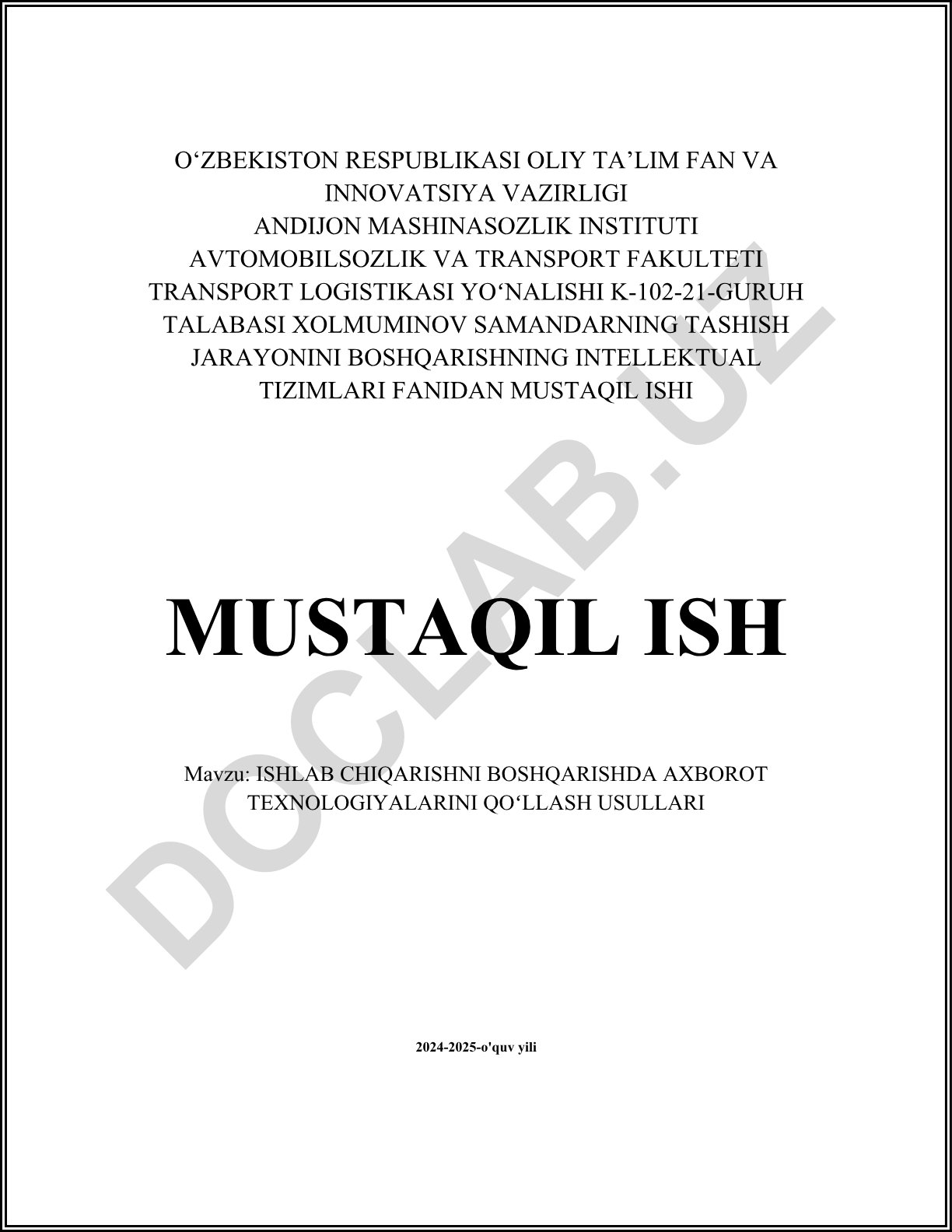 Ishlab chiqarishni boshqarishda axborot texnologiyalarini qoʻllash usullari