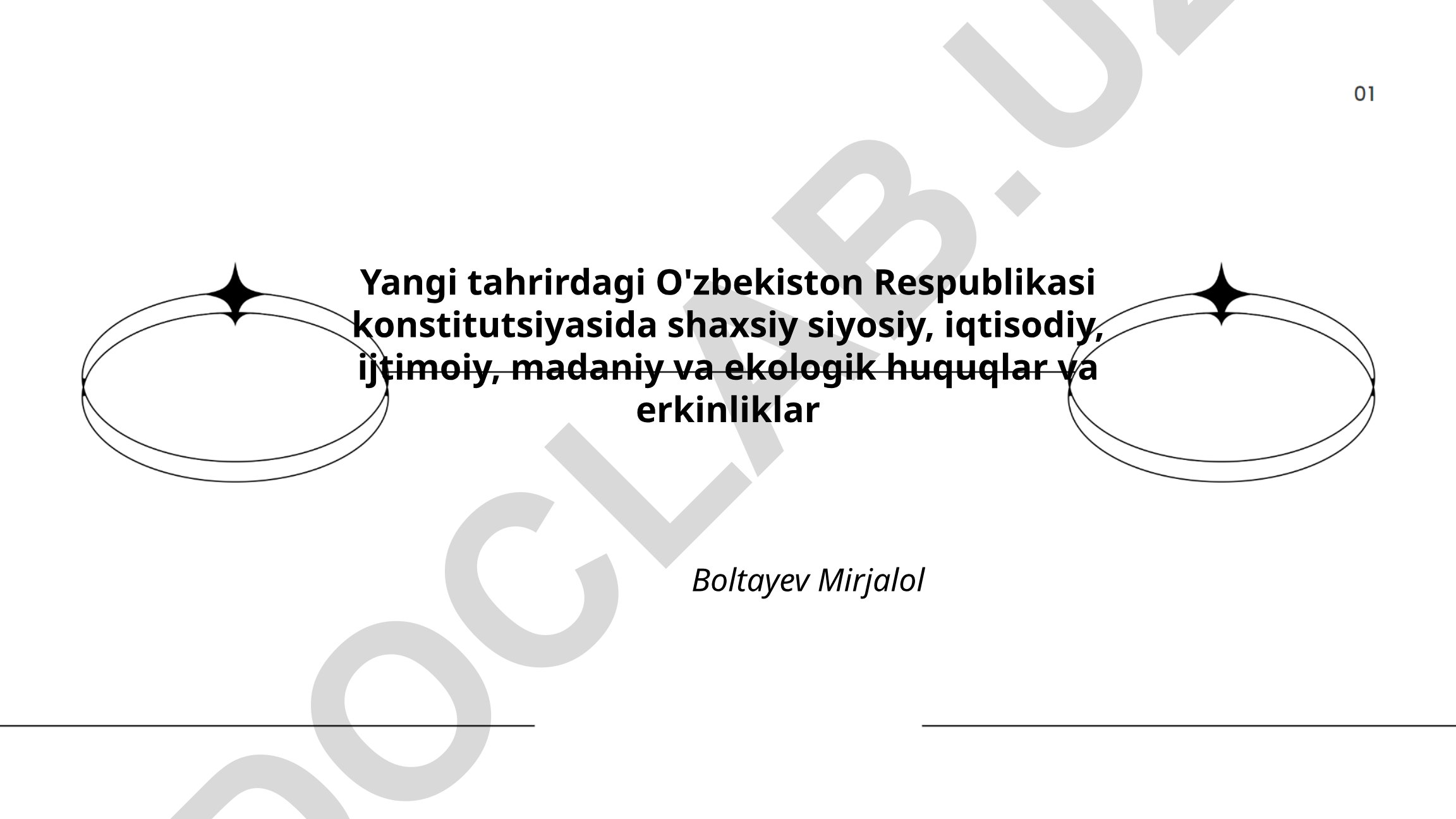 Yangi tahrirdagi O'zbekiston Respublikasi Konstitutsiyasida shaxsiy huquqlar va erkinliklar