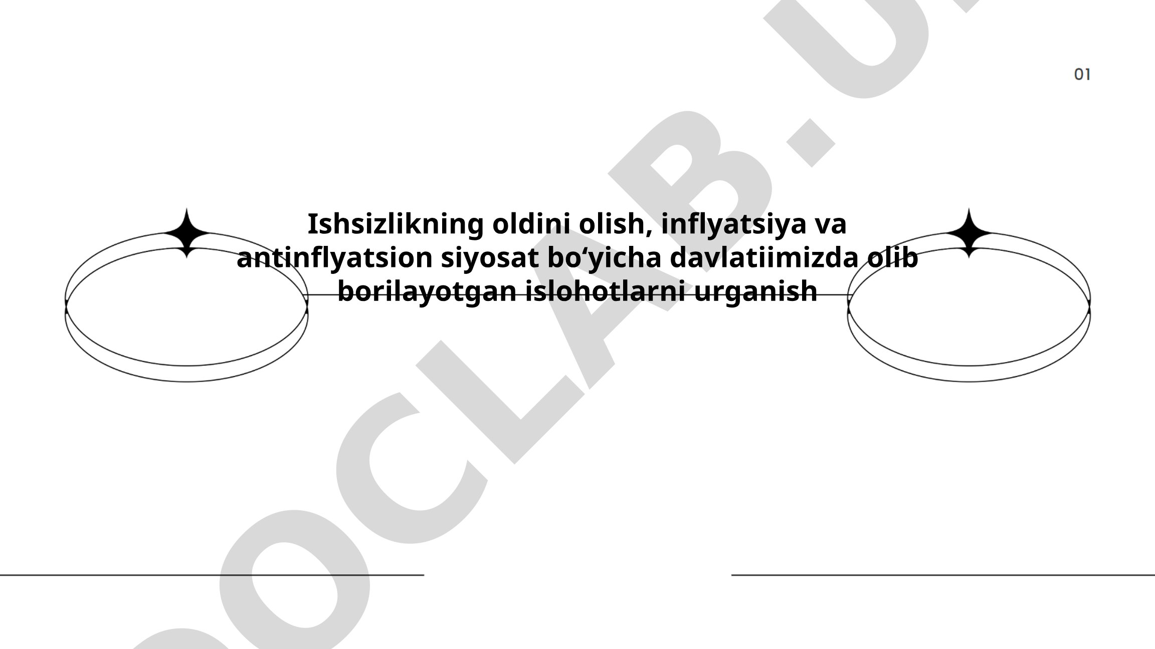 Ishsizlikning oldini olish, inflyatsiya va antinflyatsion siyosat bo'yicha islohotlar