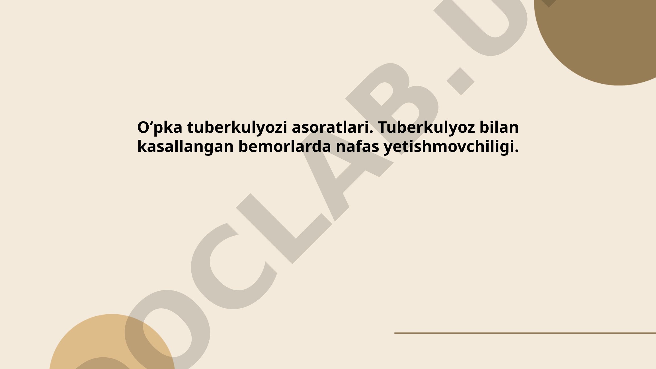 Oʻpka tuberkulyozi asoratlari va nafas yetishmovchiligi