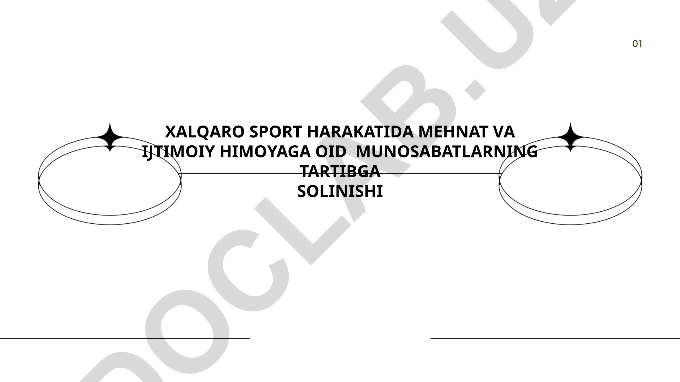 Халқаро спорт ҳаракатида меҳнат ва ижтимоий ҳимояга оид муносабатларнинг тартибга солиниши