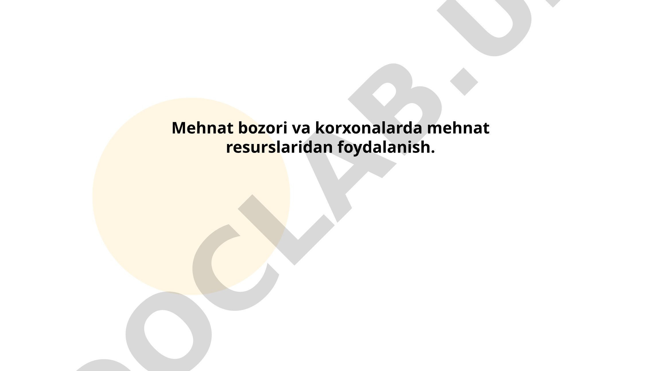 Mehnat bozori va korxonalarda mehnat resurslaridan foydalanish
