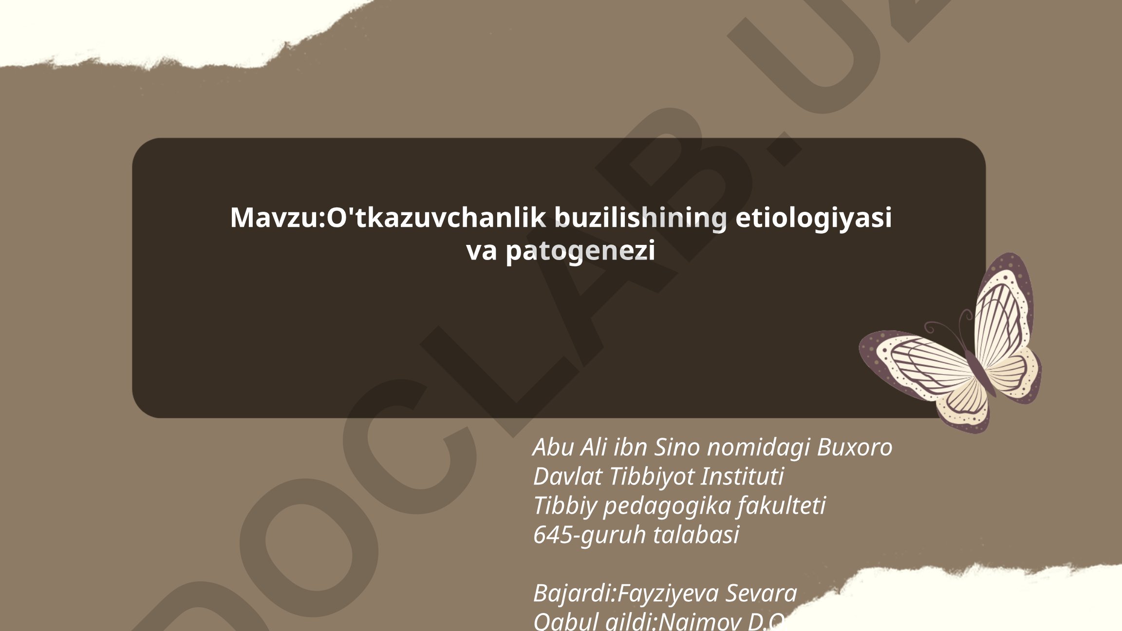 O'tkazuvchanlik buzilishining etiologiyasi va patogenezi
