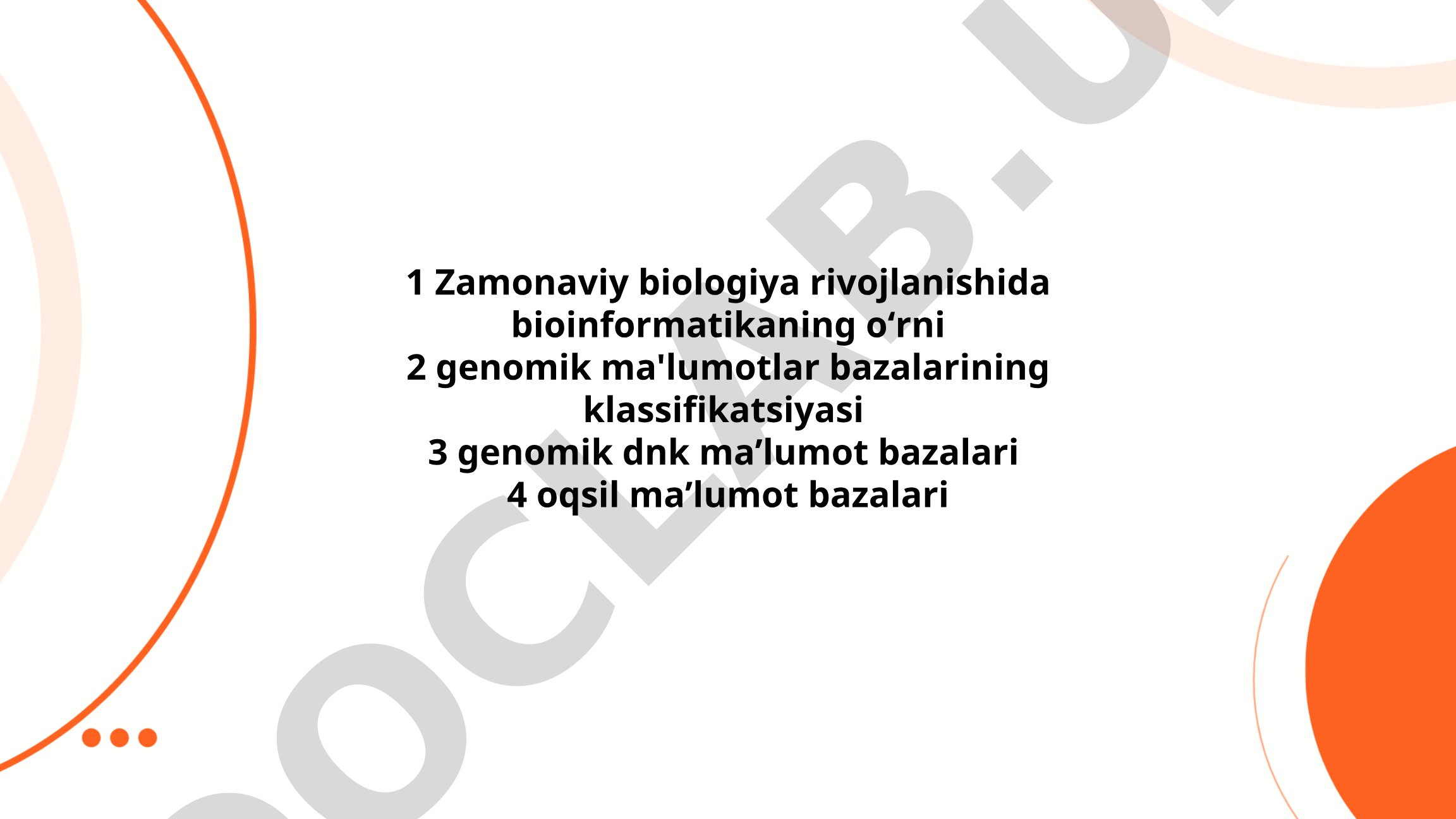 Zamonaviy biologiya rivojlanishida bioinformatikaning o'rni