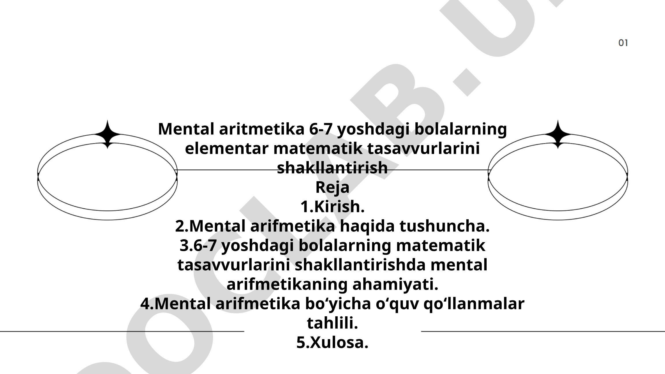 Mental aritmetika 6-7 yoshdagi bolalarning elementar matematik tasavvurlarini shakllantirish