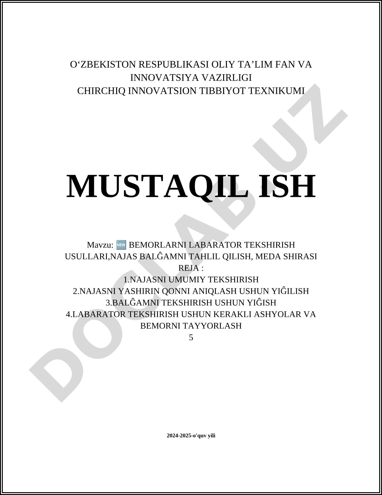 Bemorlarni laborator tekshirish usullari, najas balg'amni tahlil qilish, meda shirasi