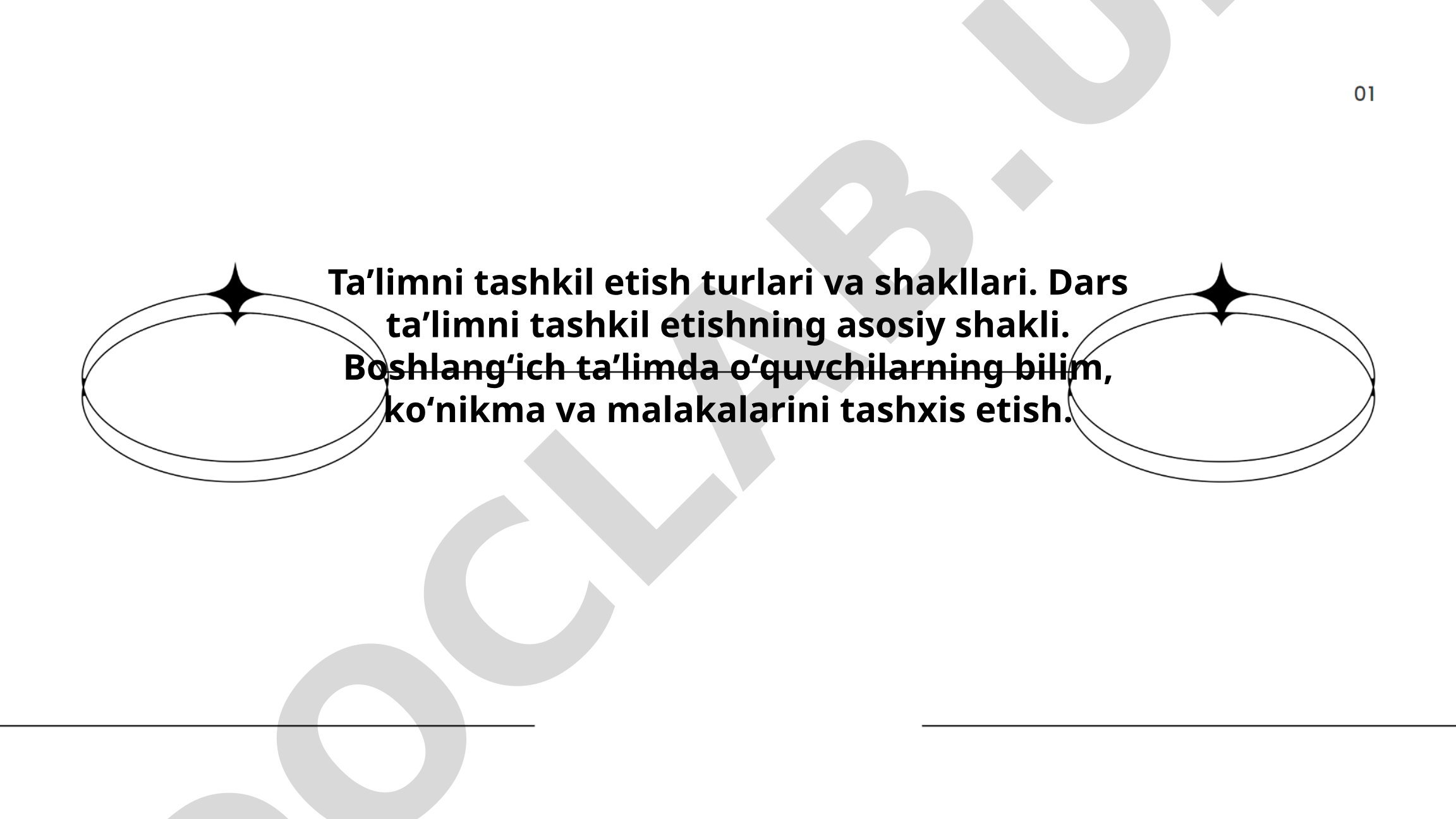 Taʼlimni tashkil etish turlari va shakllari