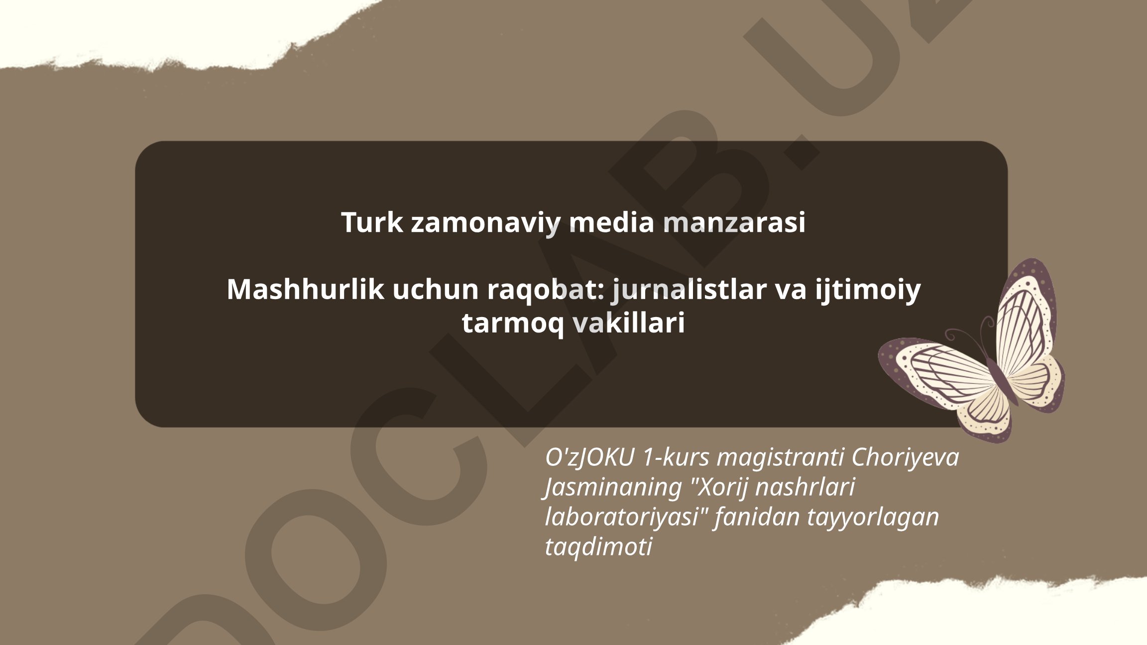 Turk zamonaviy media manzarasi: jurnalistlar va ijtimoiy tarmoq vakillari o'rtasidagi raqobat