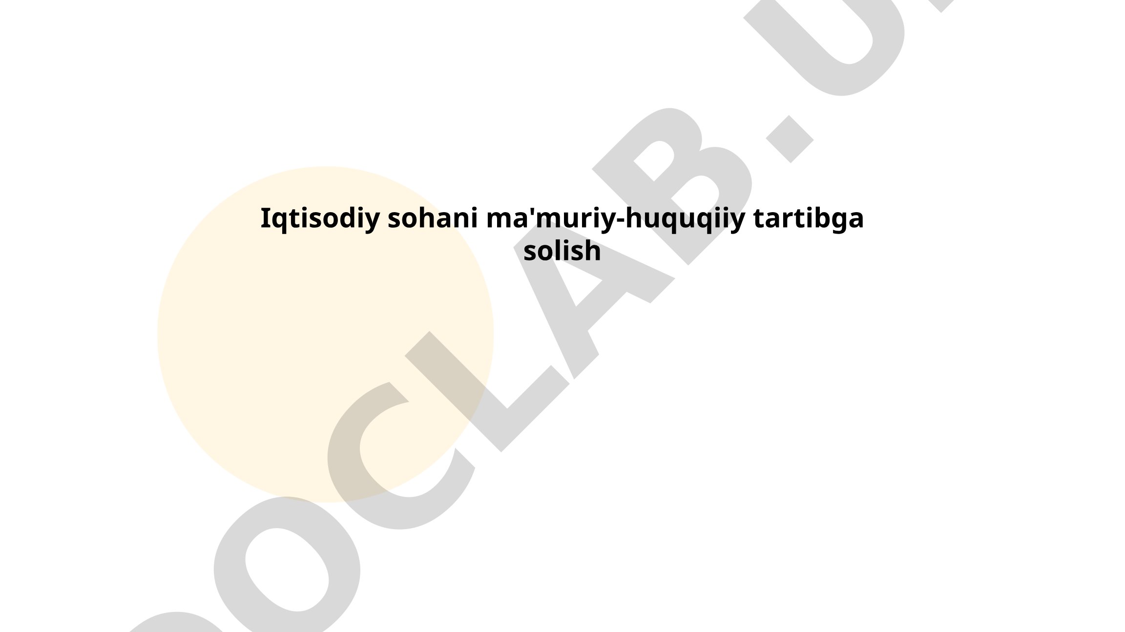 Iqtisodiy sohani ma'muriy-huquqiy tartibga solish
