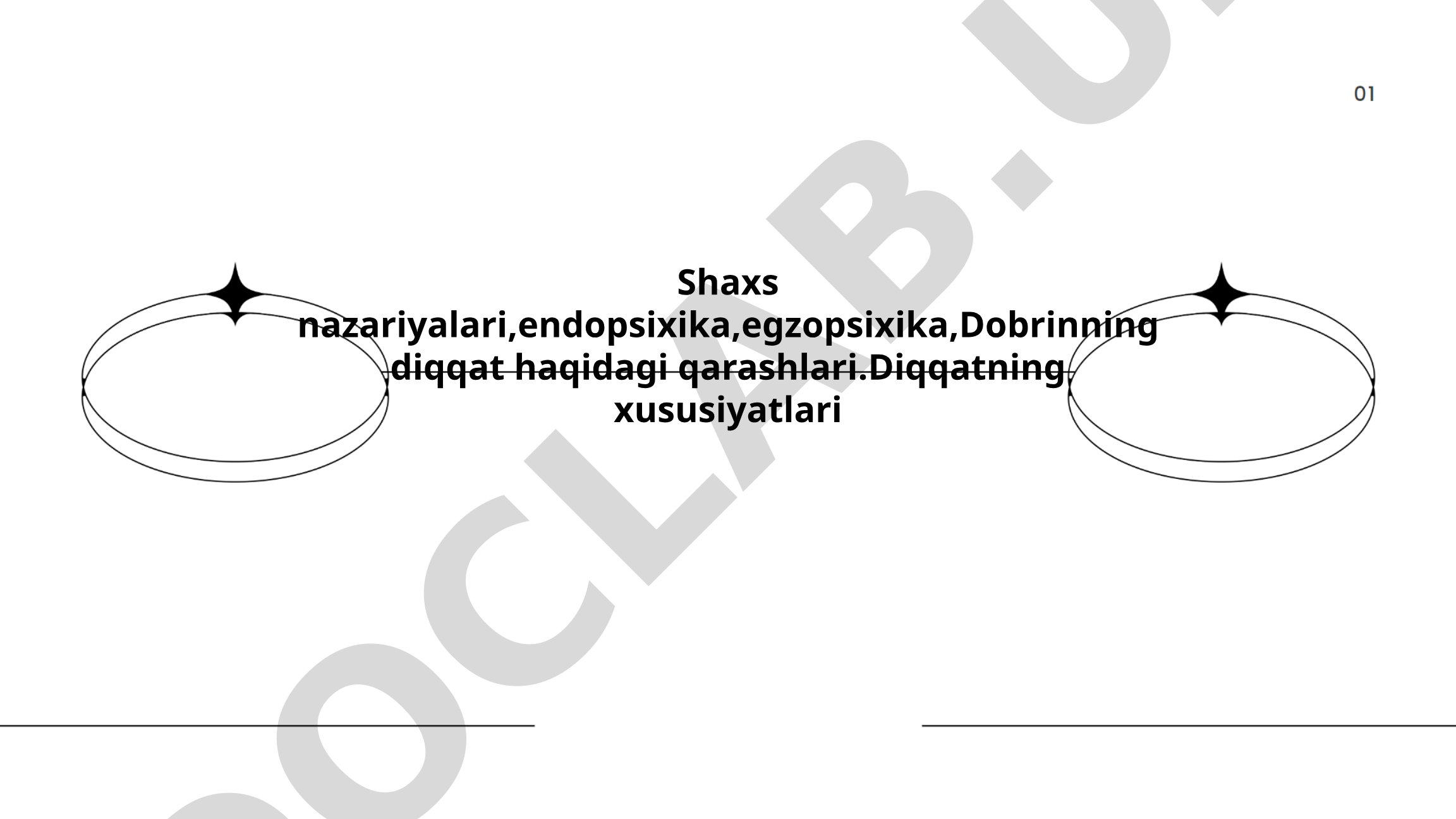 Shaxs nazariyalari, endopsixika, egzopsixika, Dobrinning diqqat haqidagi qarashlari