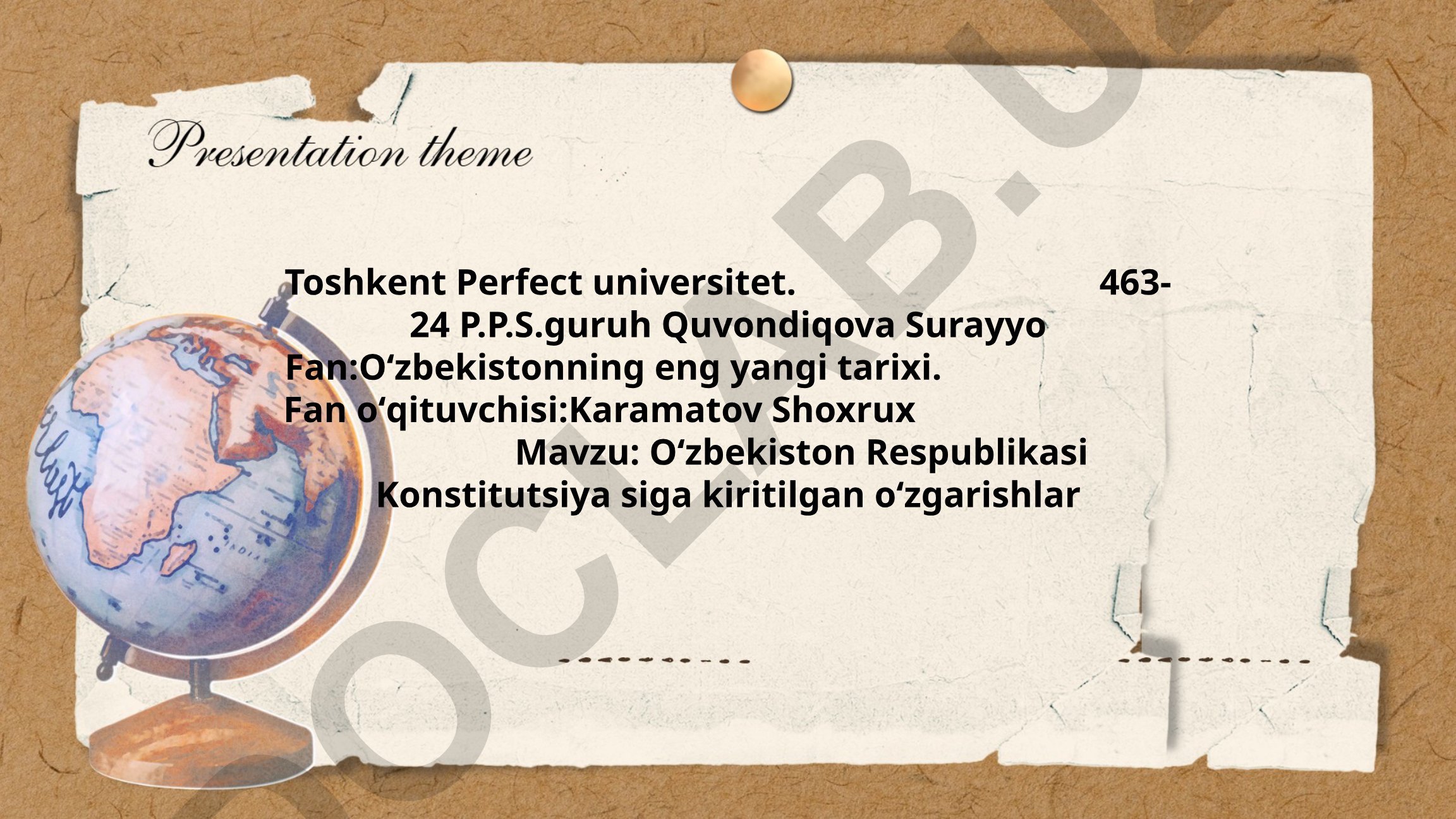 Oʻzbekiston Respublikasi Konstitutsiyasiga kiritilgan oʻzgarishlar