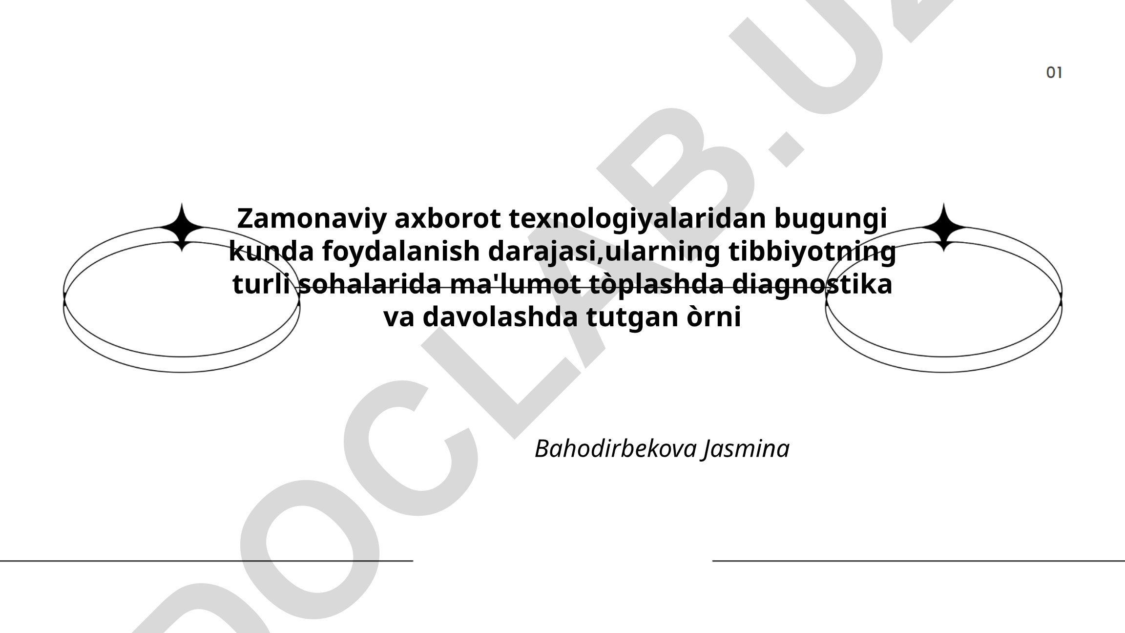 Zamonaviy axborot texnologiyalarining tibbiyotda tutgan roli