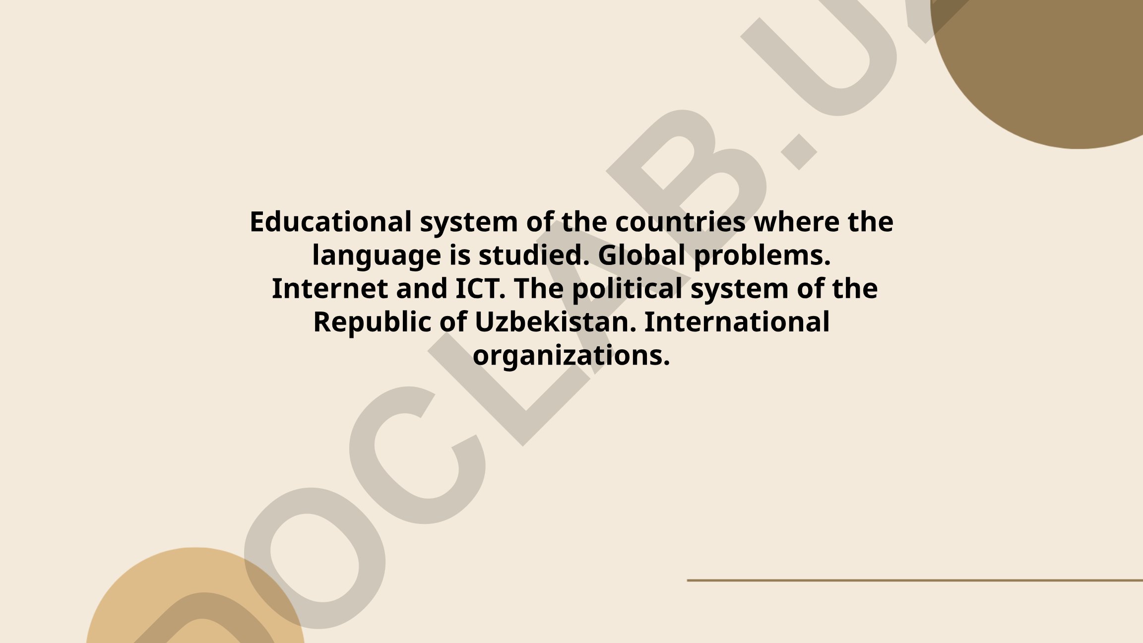 Educational Systems, Global Issues, and Uzbekistan's Political Structure