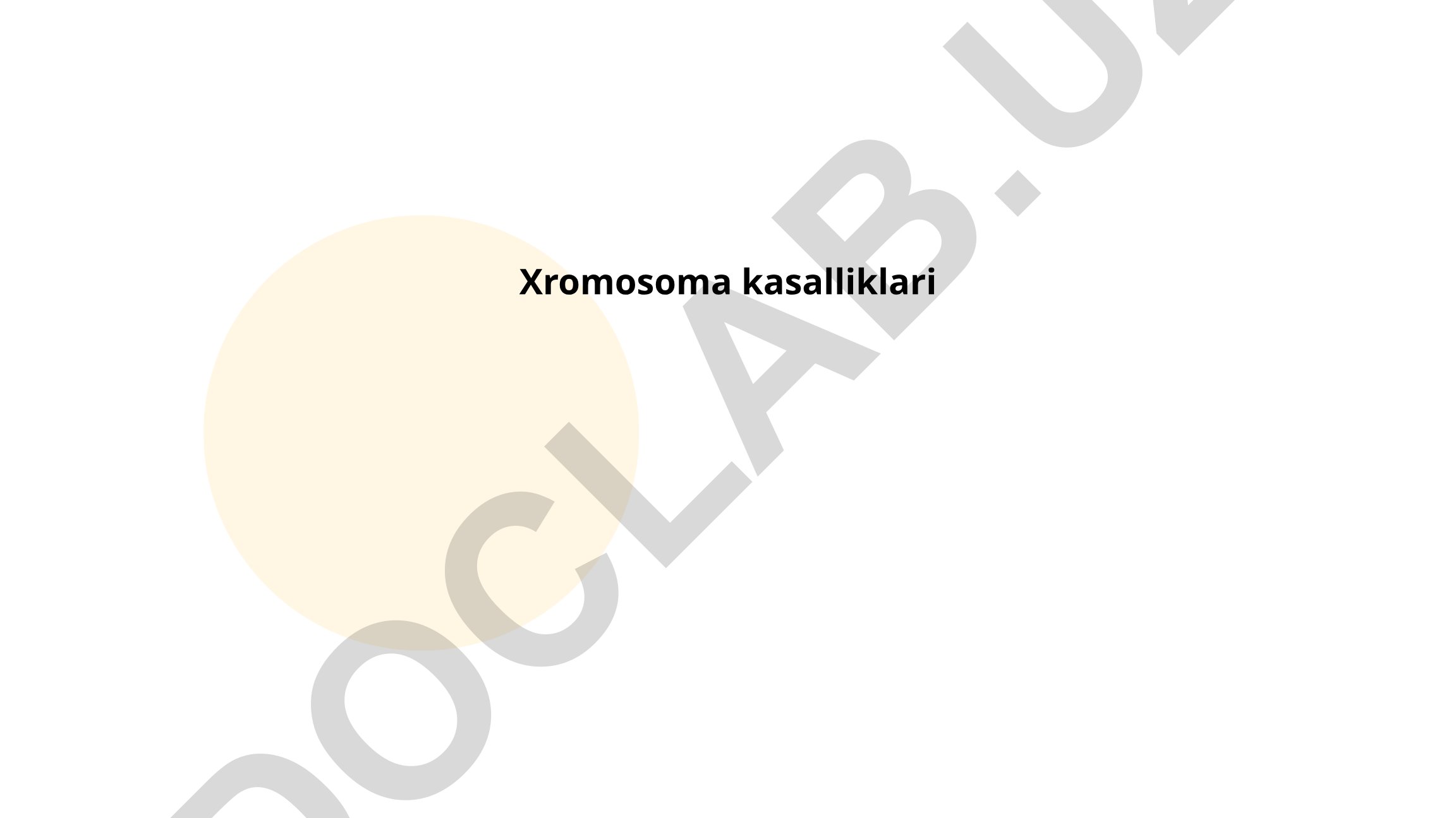 Xromosoma kasalliklari: Turner, Klinefelter va Triple X sindromlari