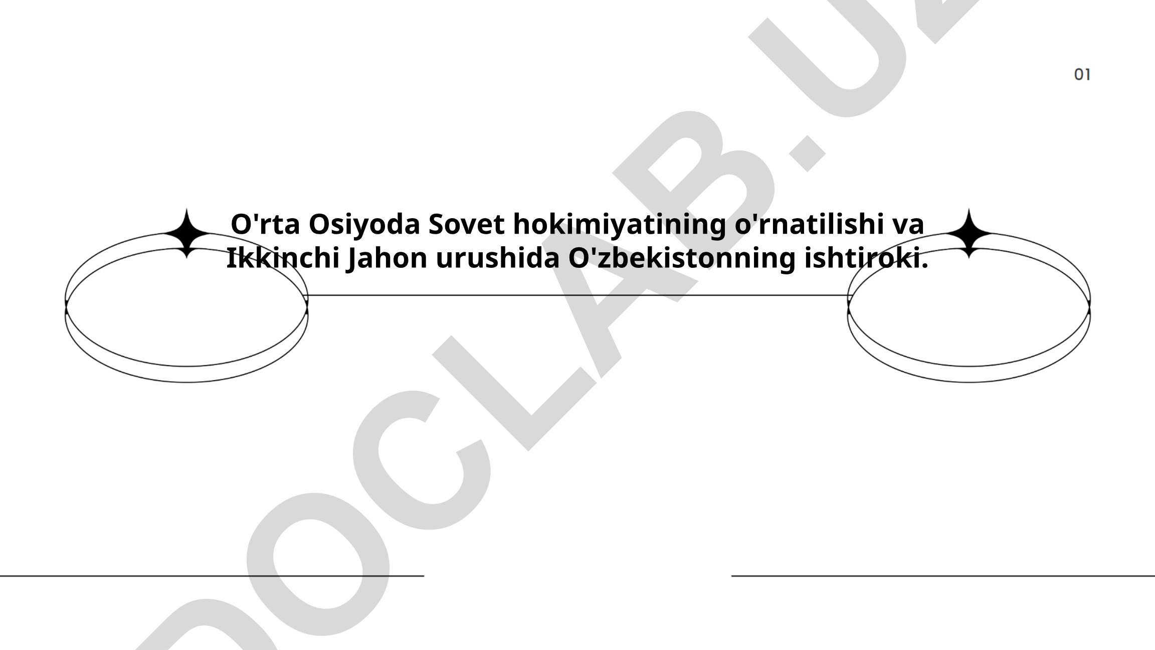 O'rta Osiyoda Sovet hokimiyatining o'rnatilishi va Ikkinchi Jahon urushida O'zbekistonning ishtiroki