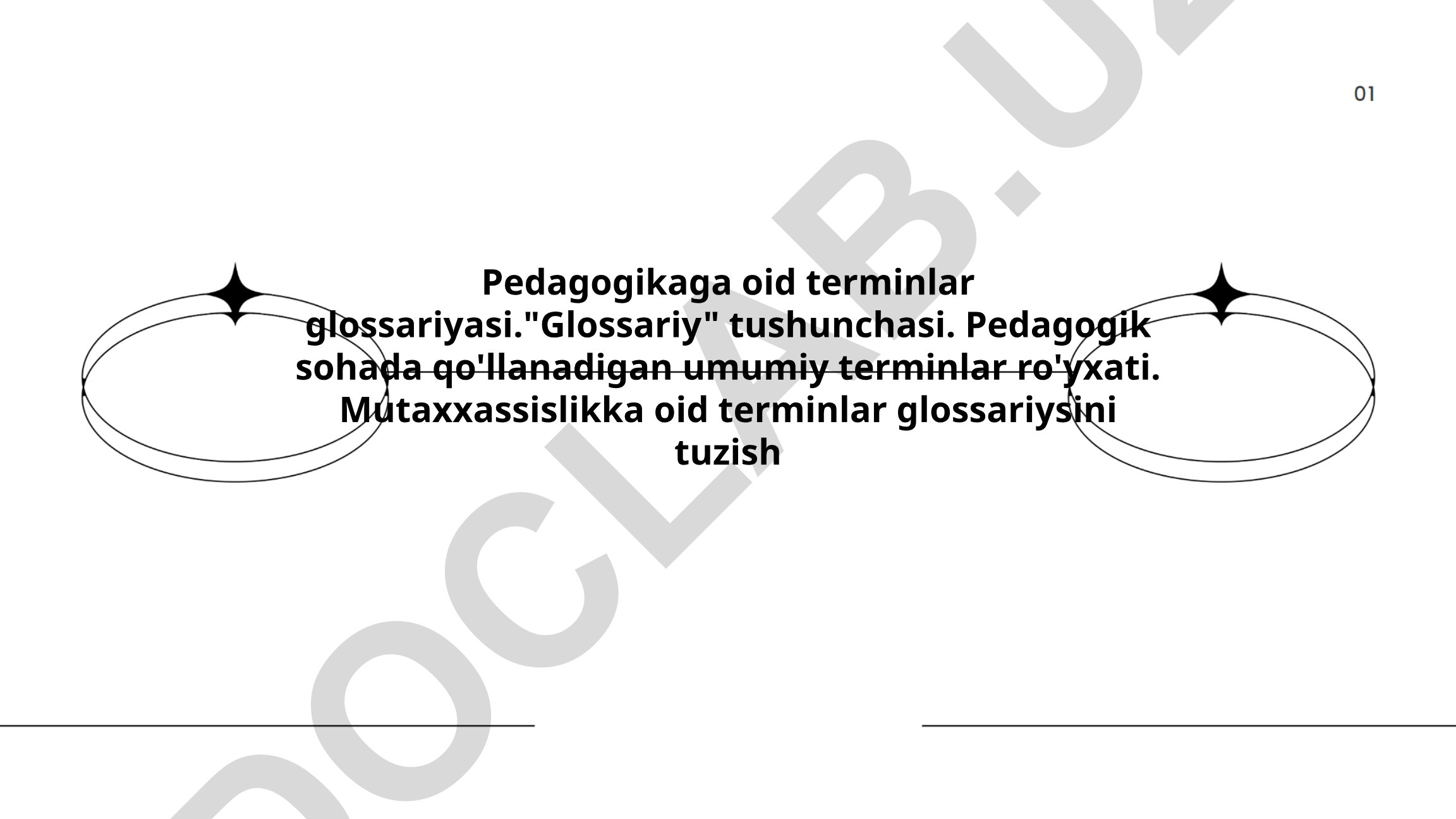Pedagogikaga oid terminlar glossariyasi