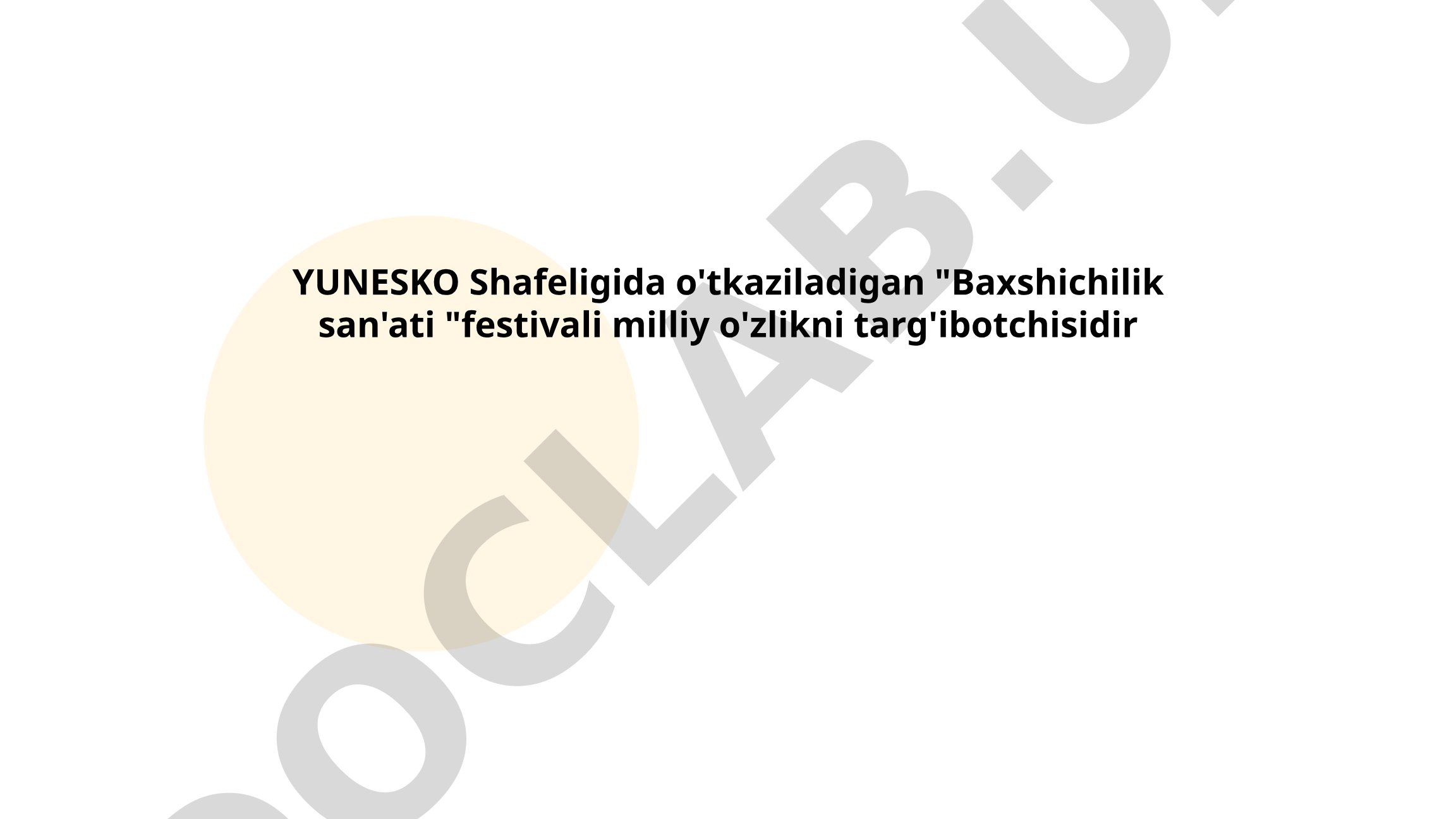 Baxshichilik san'ati festivali milliy o'zlikni targ'ibotchisi