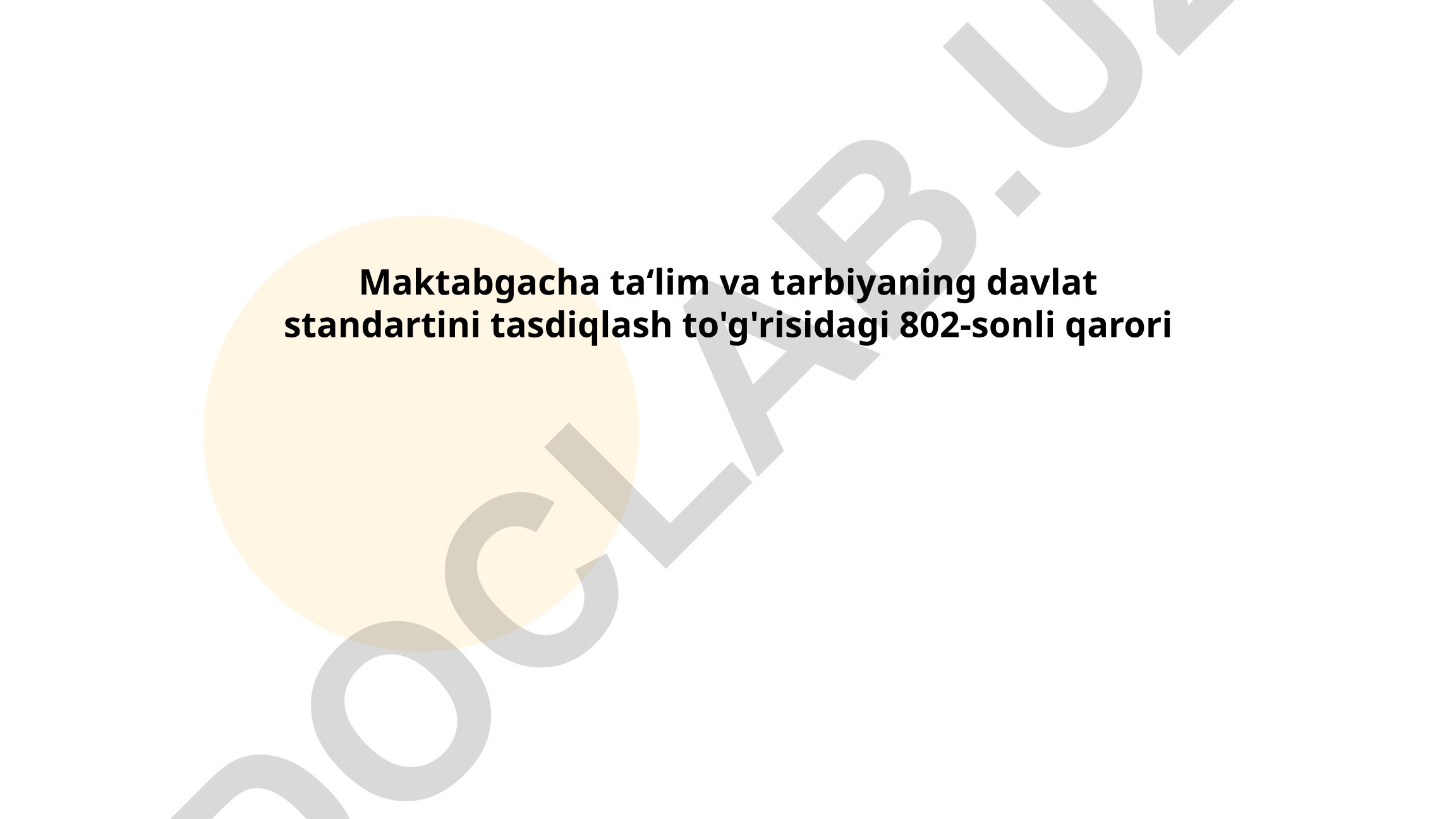 Maktabgacha ta‘lim va tarbiyaning davlat standarti