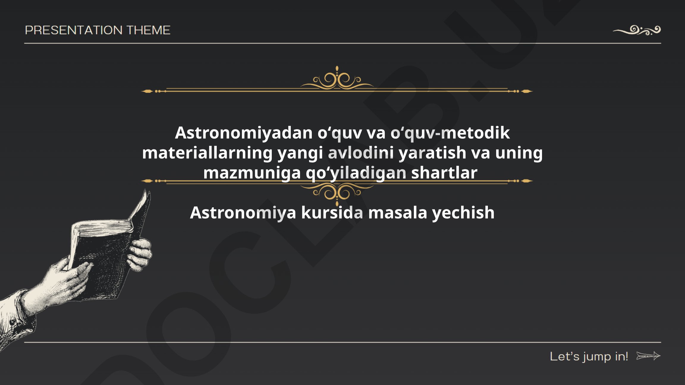 Astronomiya kursida masala yechish va yangi avlod o'quv materiallari