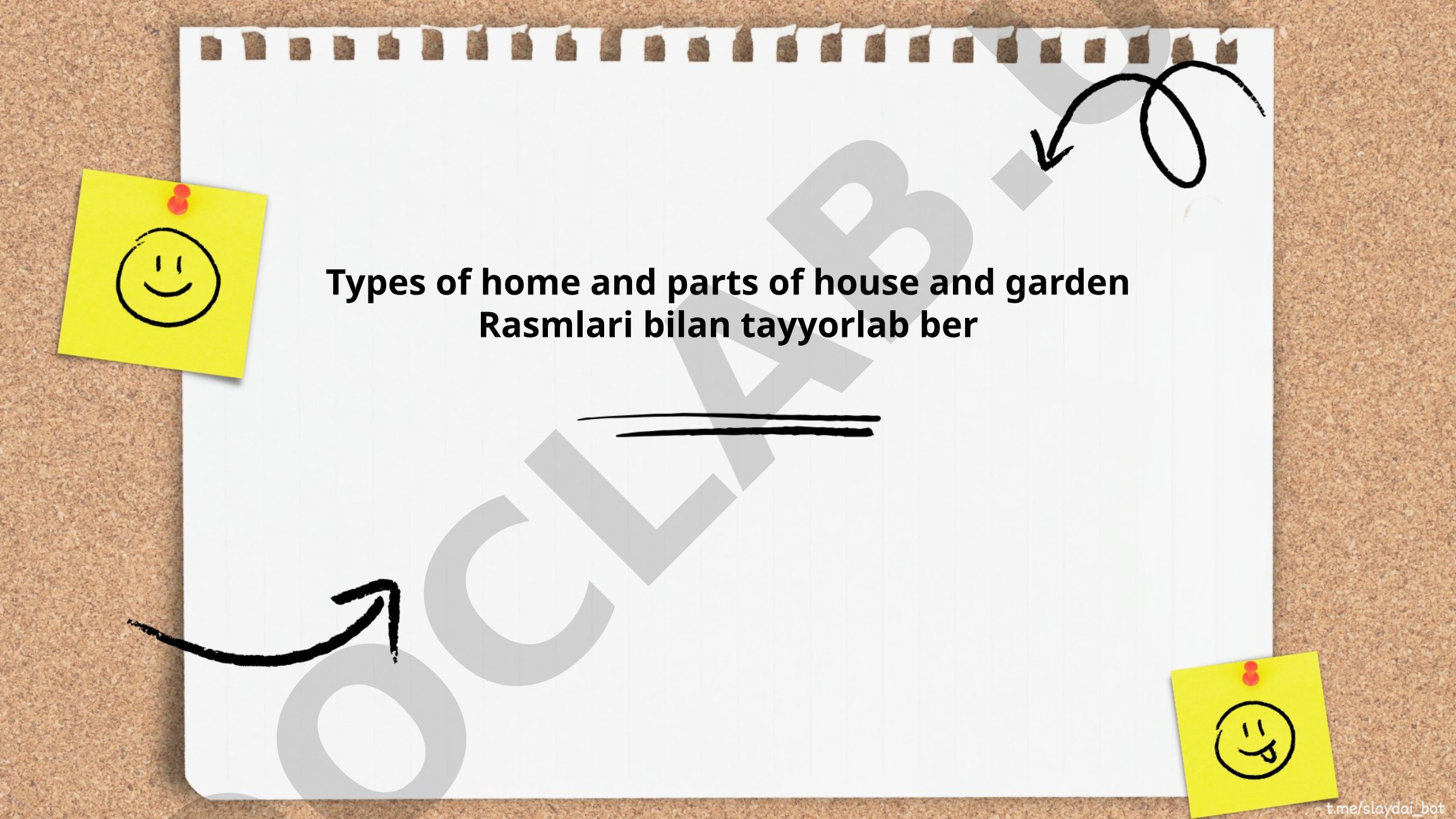 Types of home and parts of house and garden
