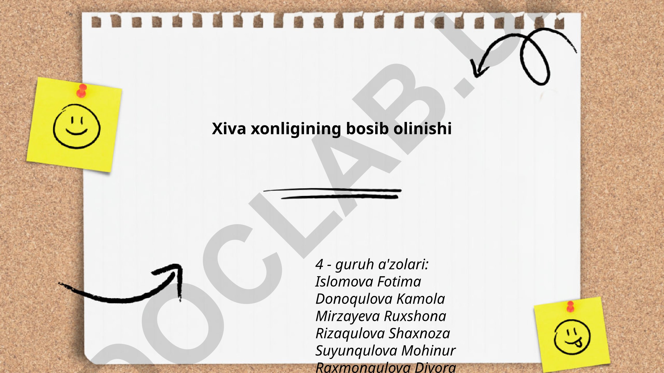 Xiva xonligining tarixi va Rossiya imperiyasi tomonidan bosib olinishi