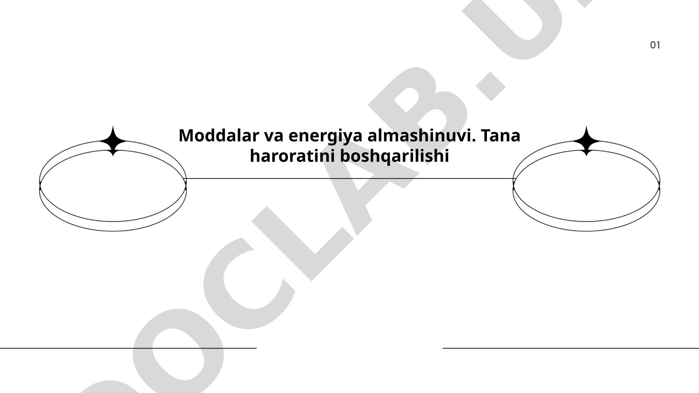 Moddalar va energiya almashinuvi. Tana haroratini boshqarilishi