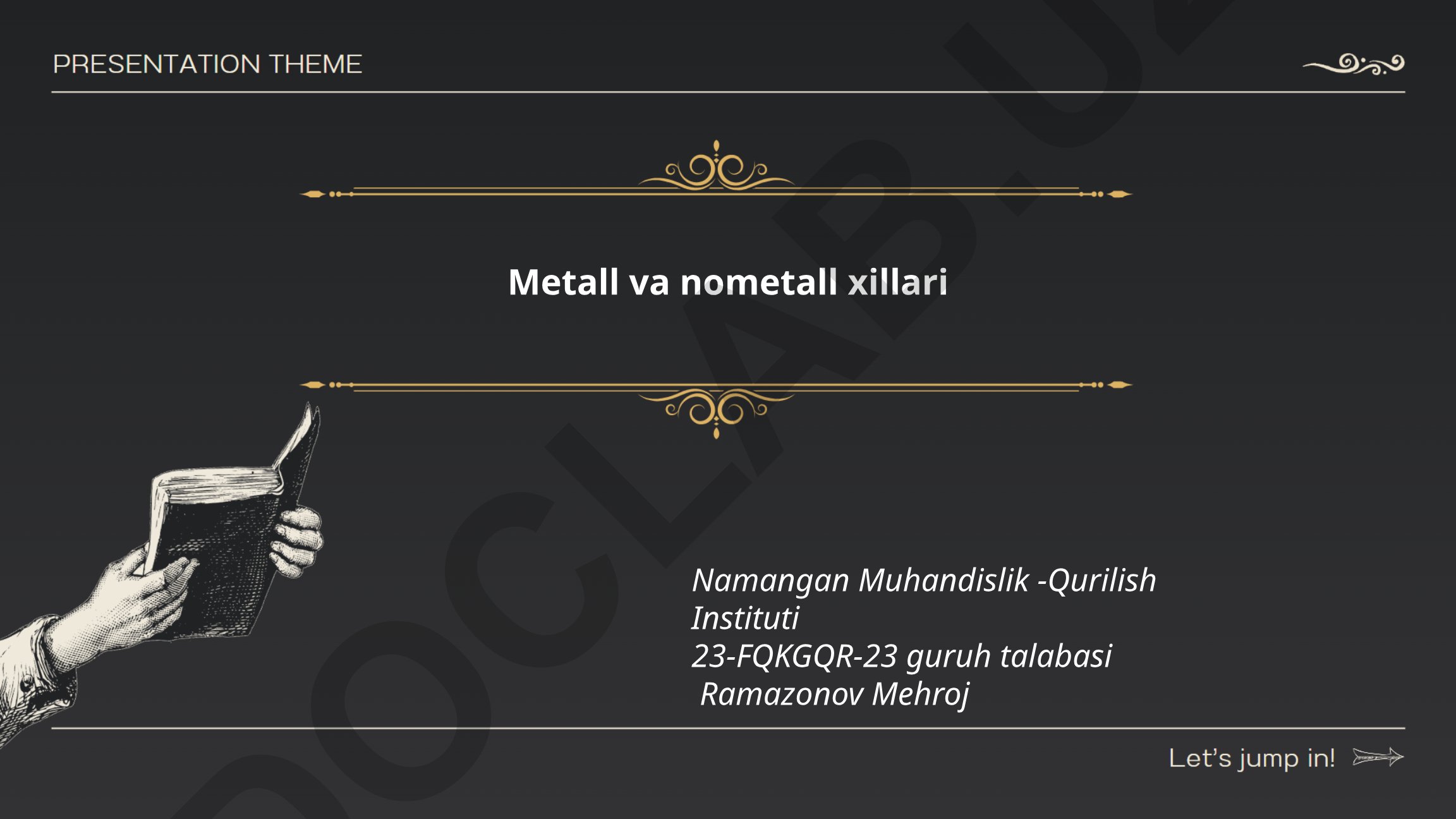 Metall va nometall xillari