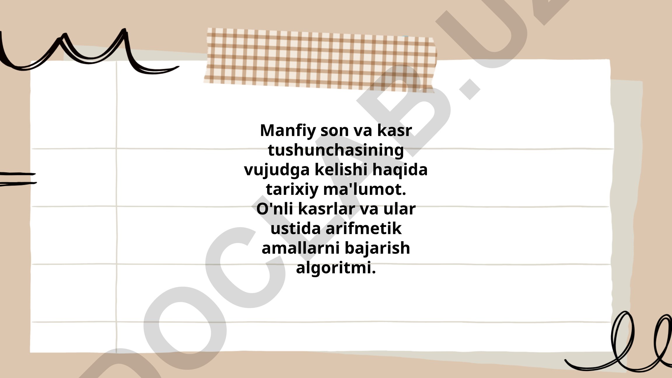 Manfiy son va kasr tushunchasining tarixiy kelib chiqishi