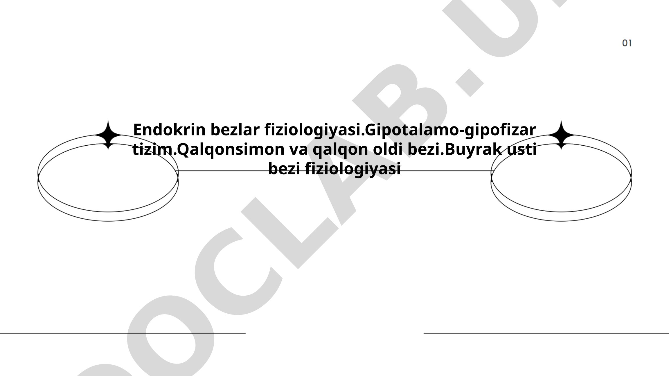 Endokrin bezlar fiziologiyasi: Gipotalamo-gipofizar tizim, qalqonsimon va buyrak usti bezlari