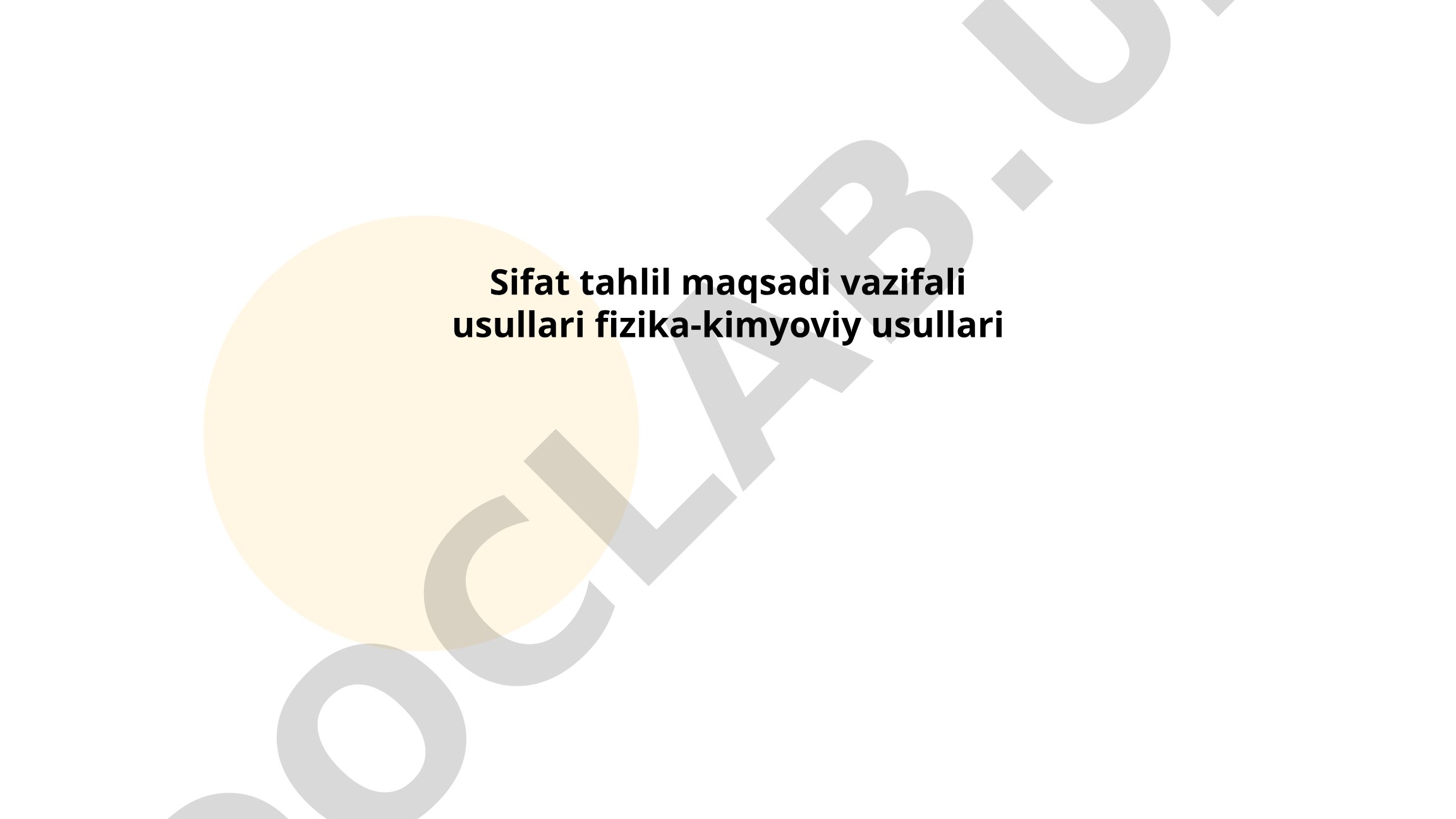 Termodinamik, spektral va xromatografik tahlil usullari
