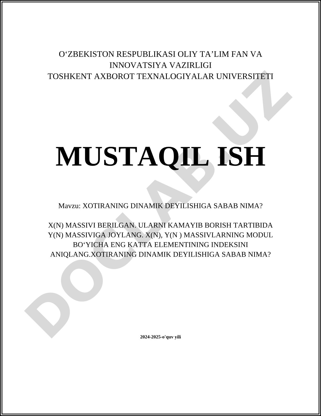 Xotiraning dinamik taqsimlanishi