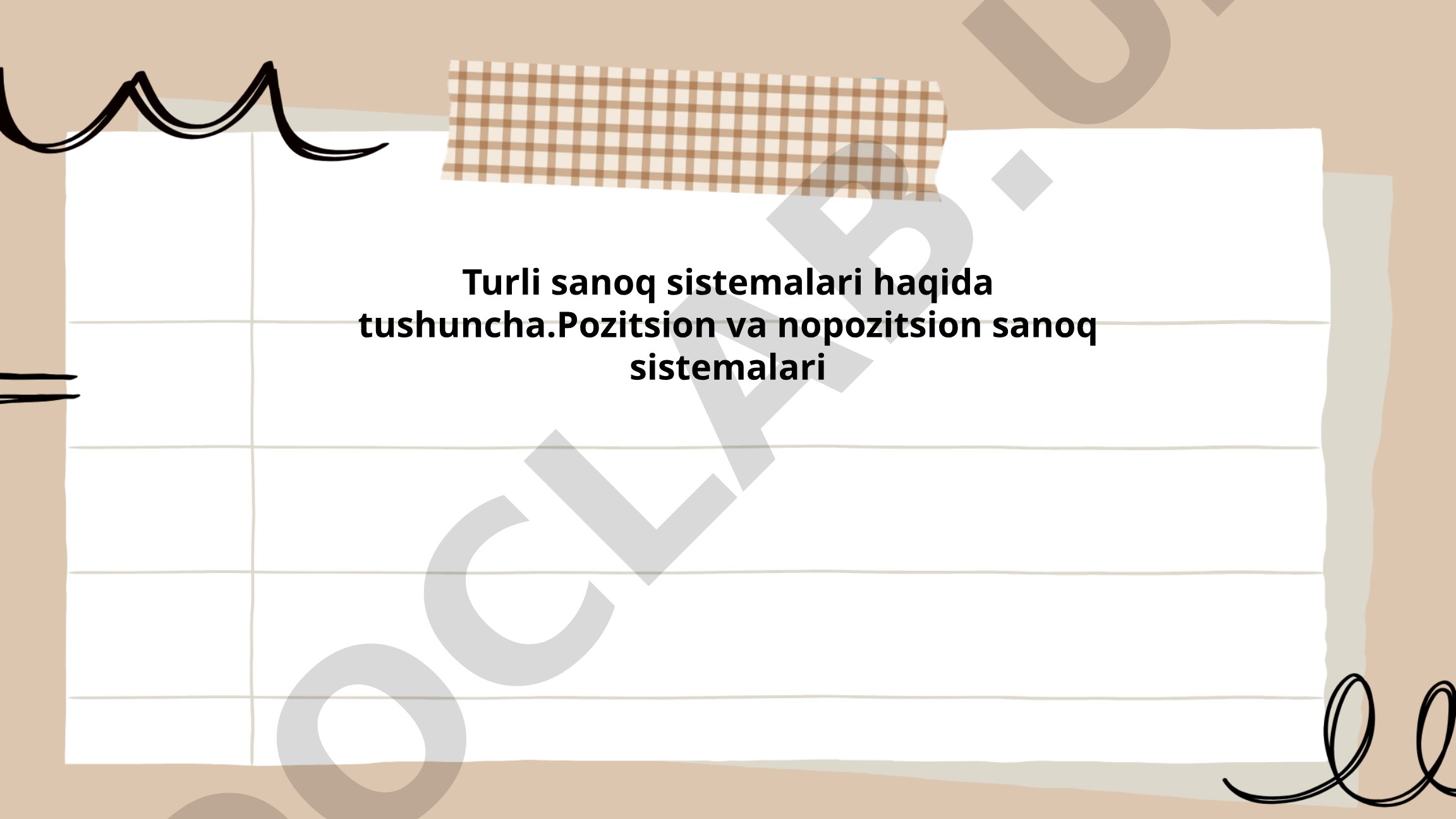 Pozitsion va nopozitsion sanoq sistemalari