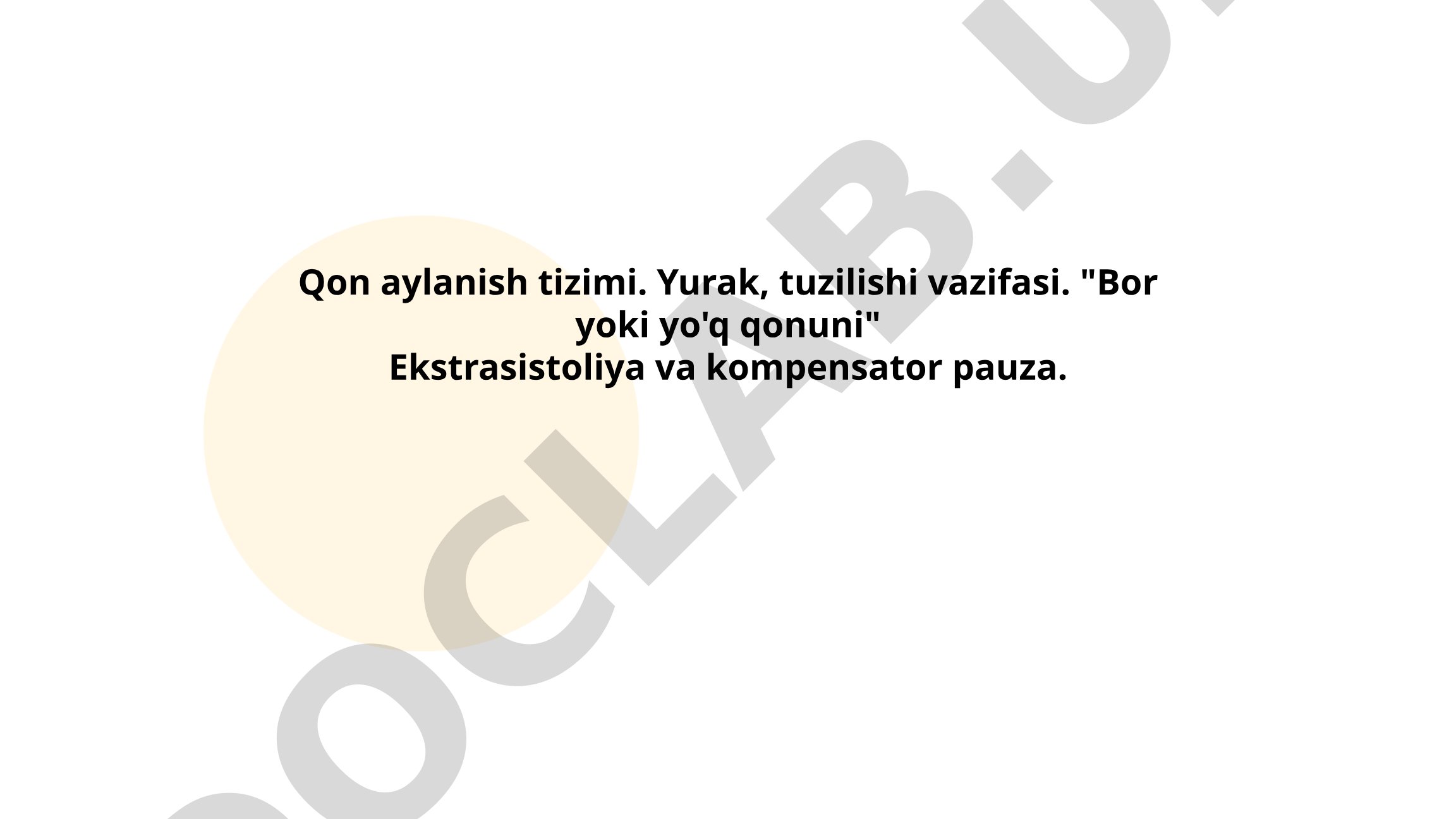 Qon aylanish tizimi. Yurak, tuzilishi vazifasi