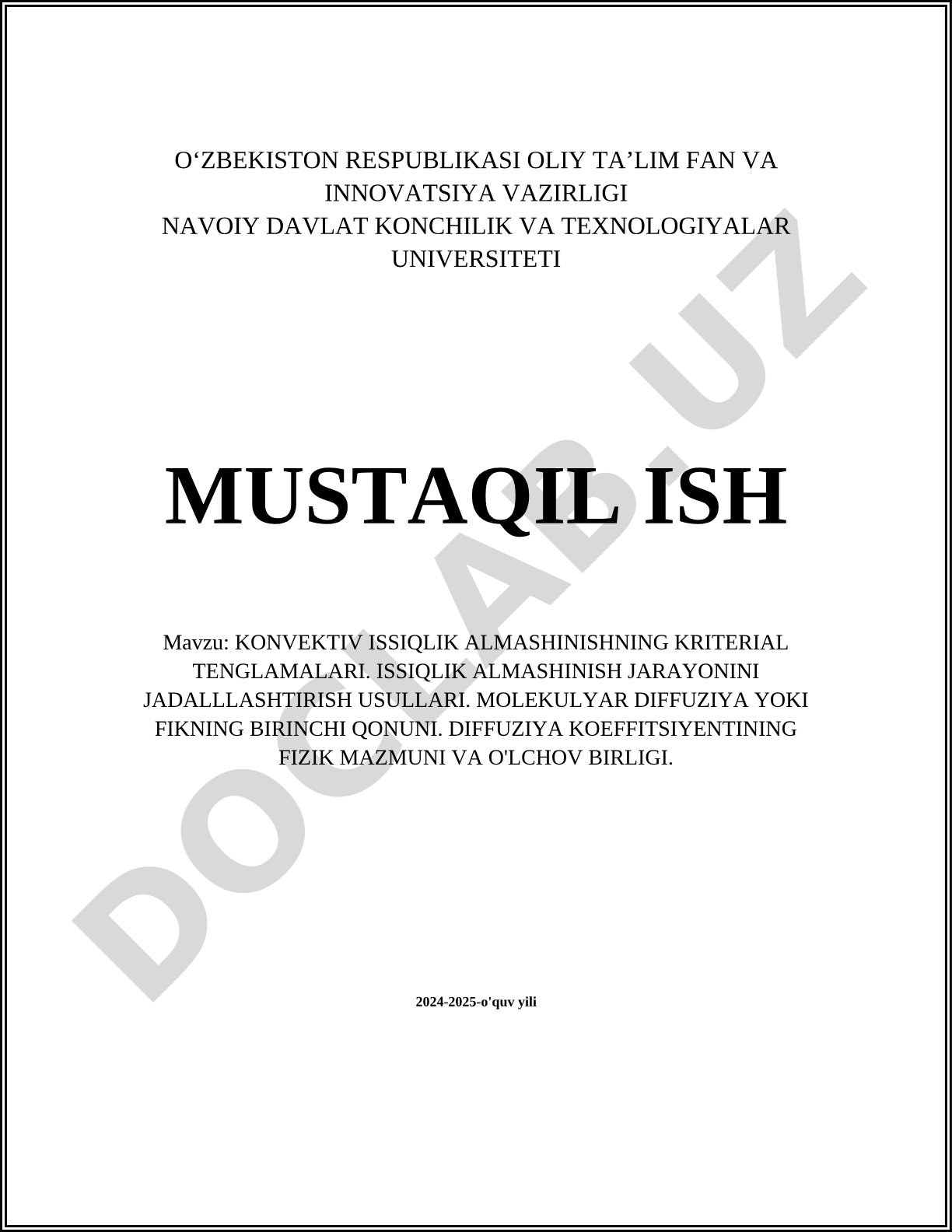 Konvektiv issiqlik almashinishining kriterial tenglamalari va issiqlik almashinish jarayonini jadallashtirish usullari