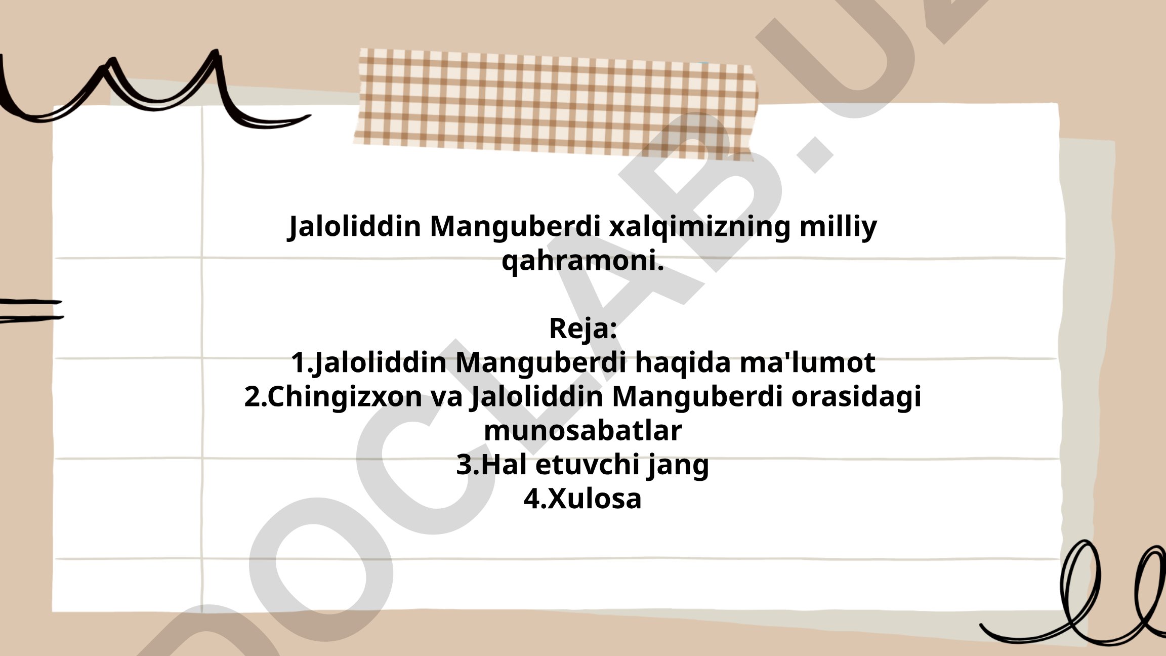 Jaloliddin Manguberdi hayoti va Chingizxon bilan kurashi