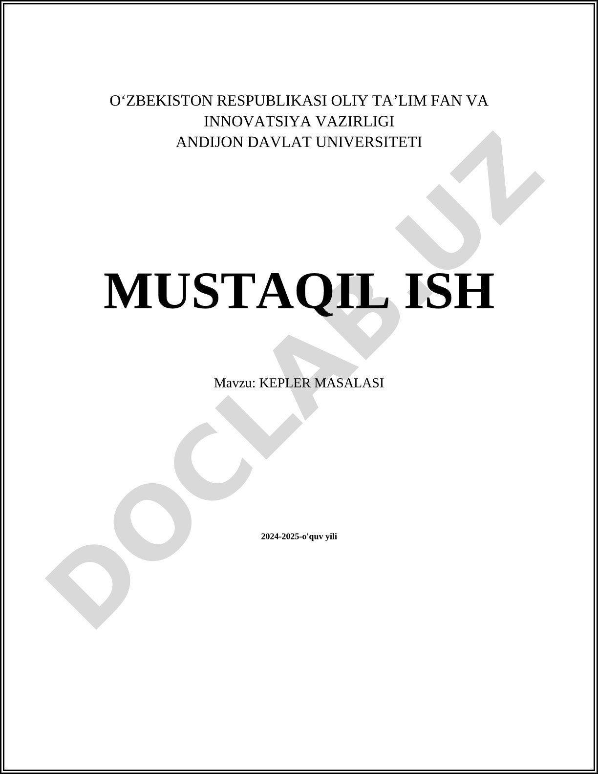 Kepler masalasi