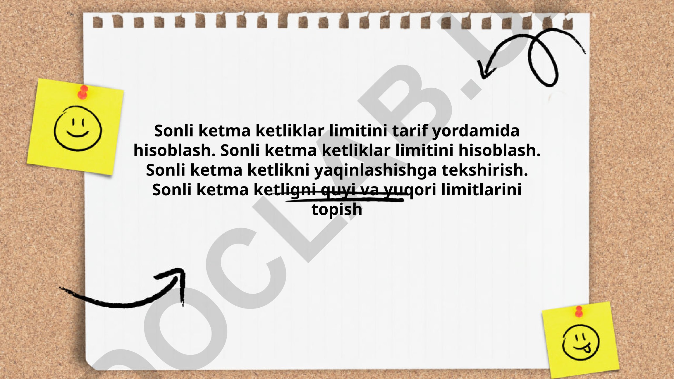 Sonli ketma-ketliklar limitini hisoblash va tekshirish