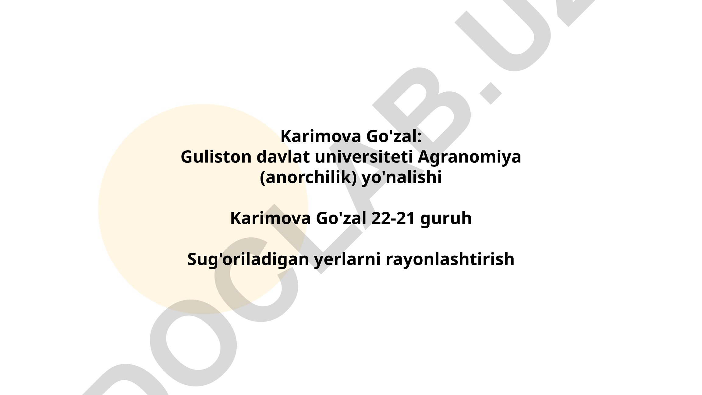Sug'oriladigan yerlarni rayonlashtirish