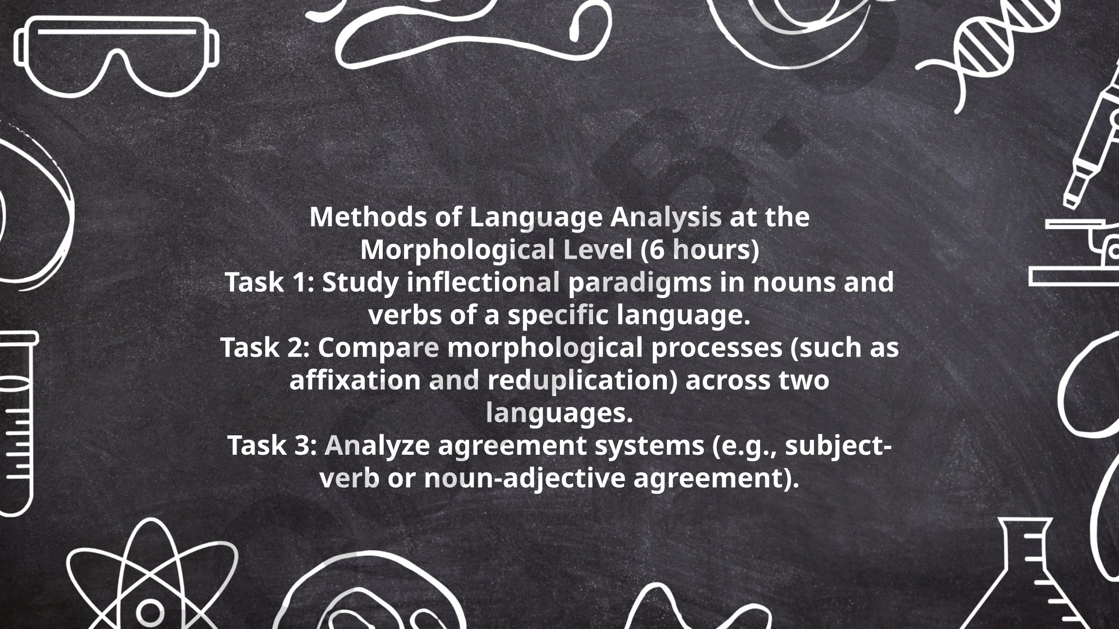 Methods of Language Analysis at the Morphological Level