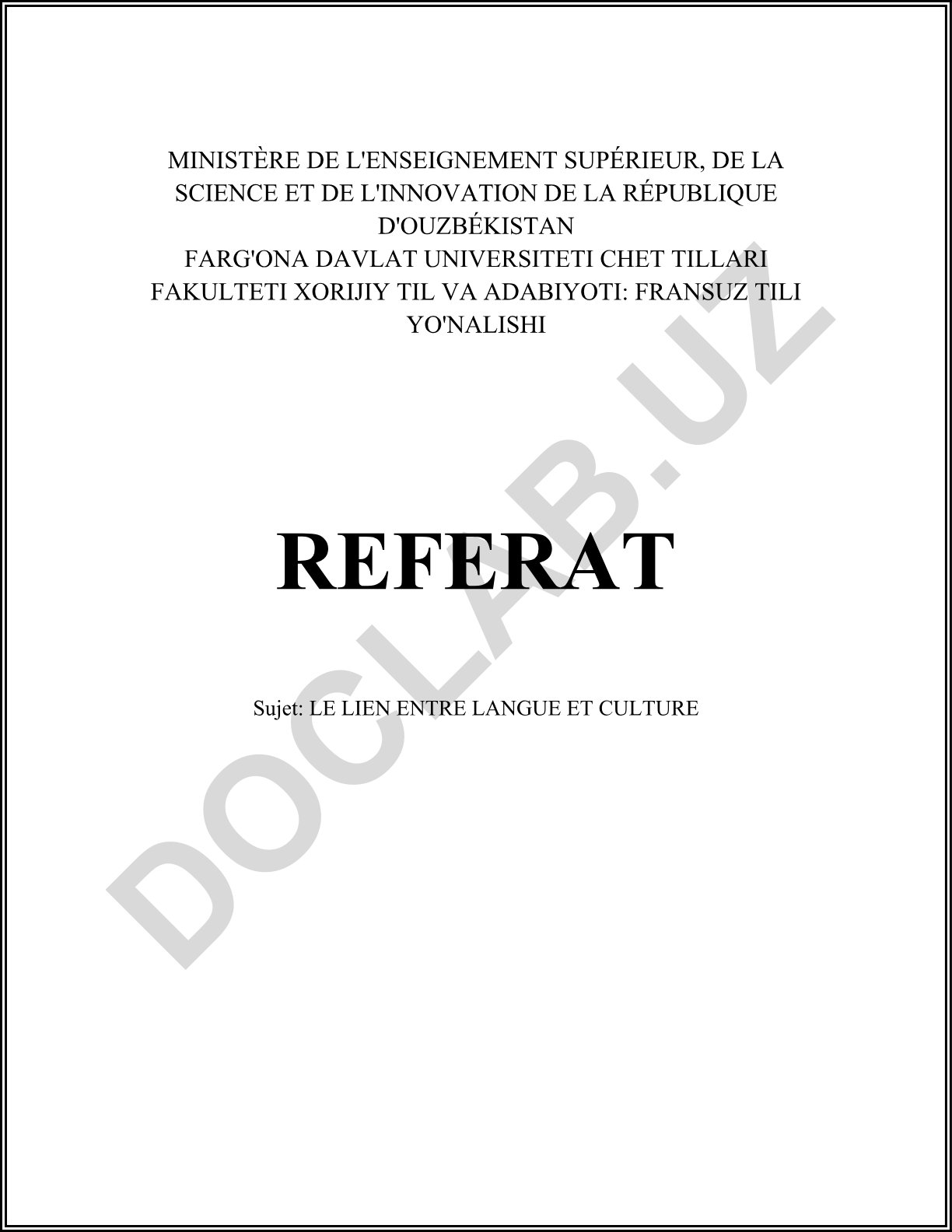 Le lien entre langue et culture