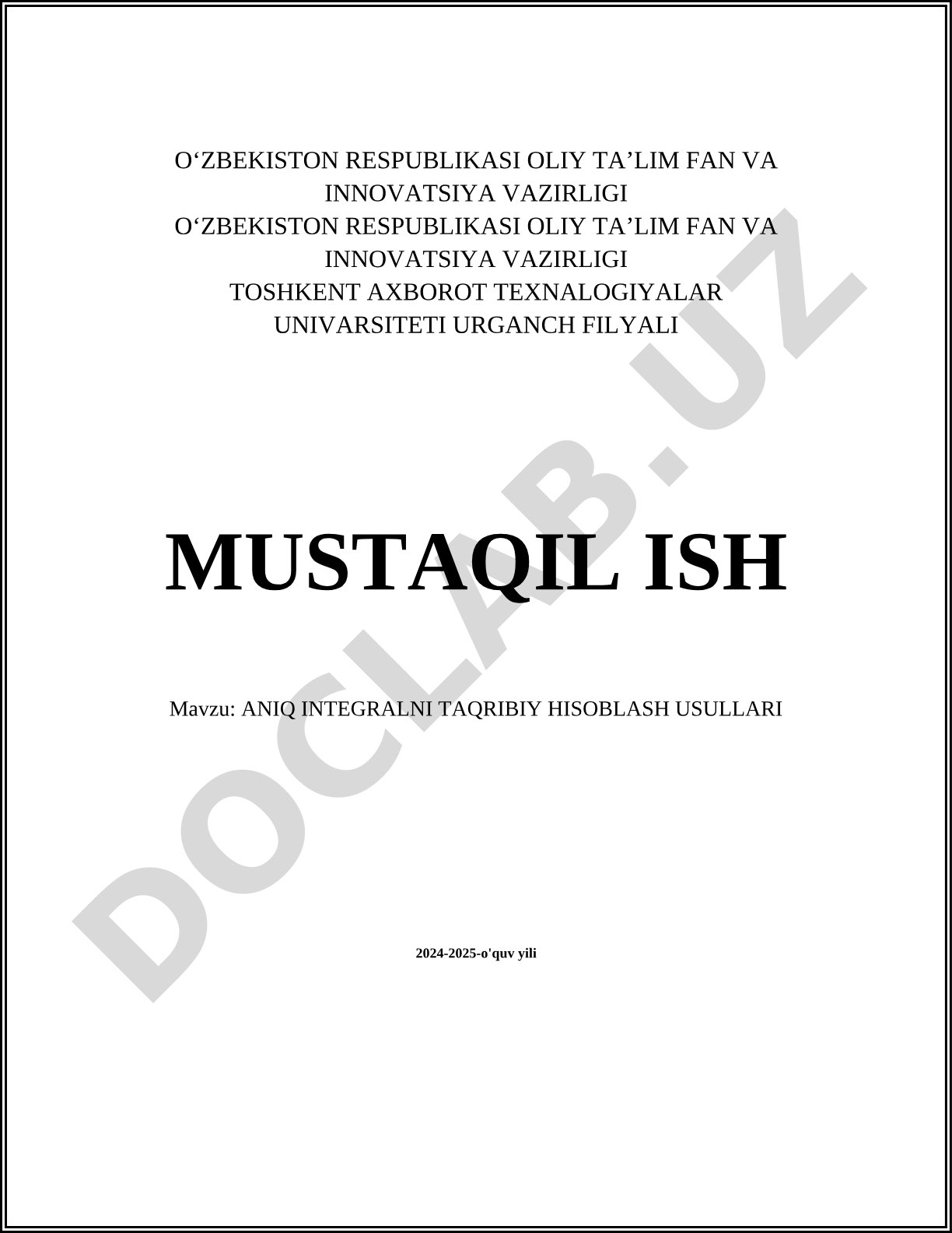 Aniq integralni taqribiy hisoblash usullari