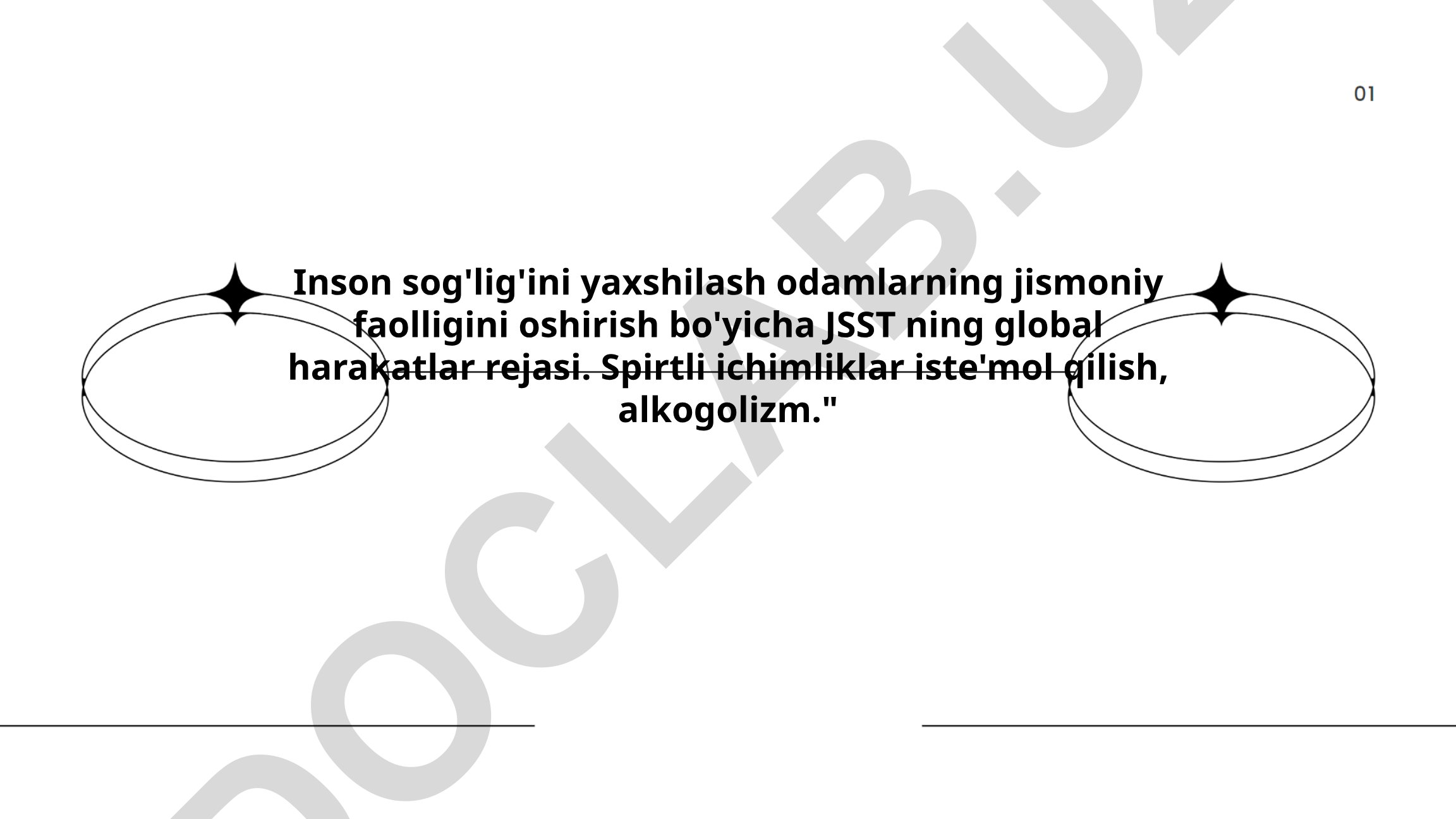JSST global harakatlar rejasi: jismoniy faollik va alkogolizm