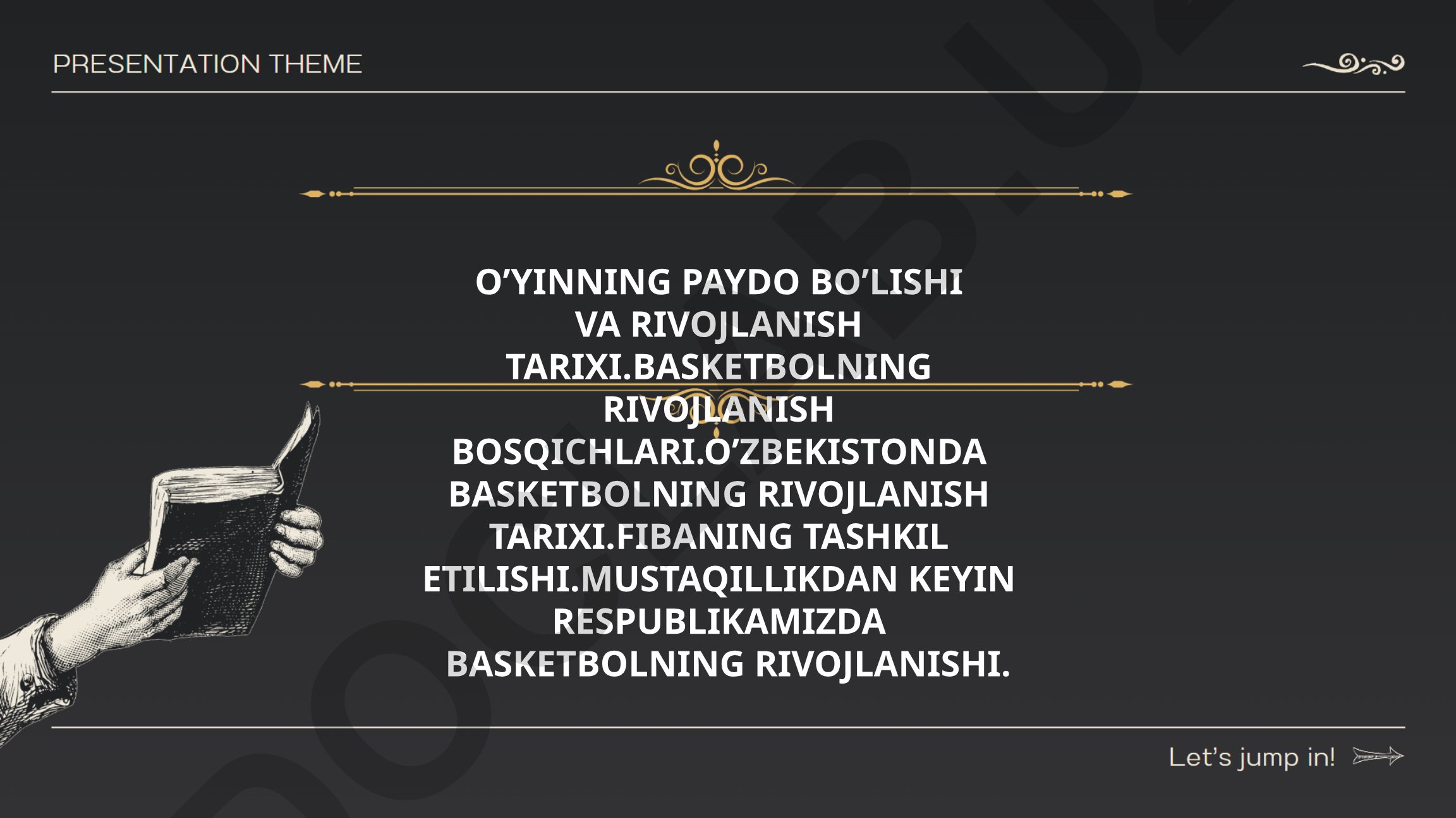 Basketbolning paydo bo'lishi va rivojlanish tarixi